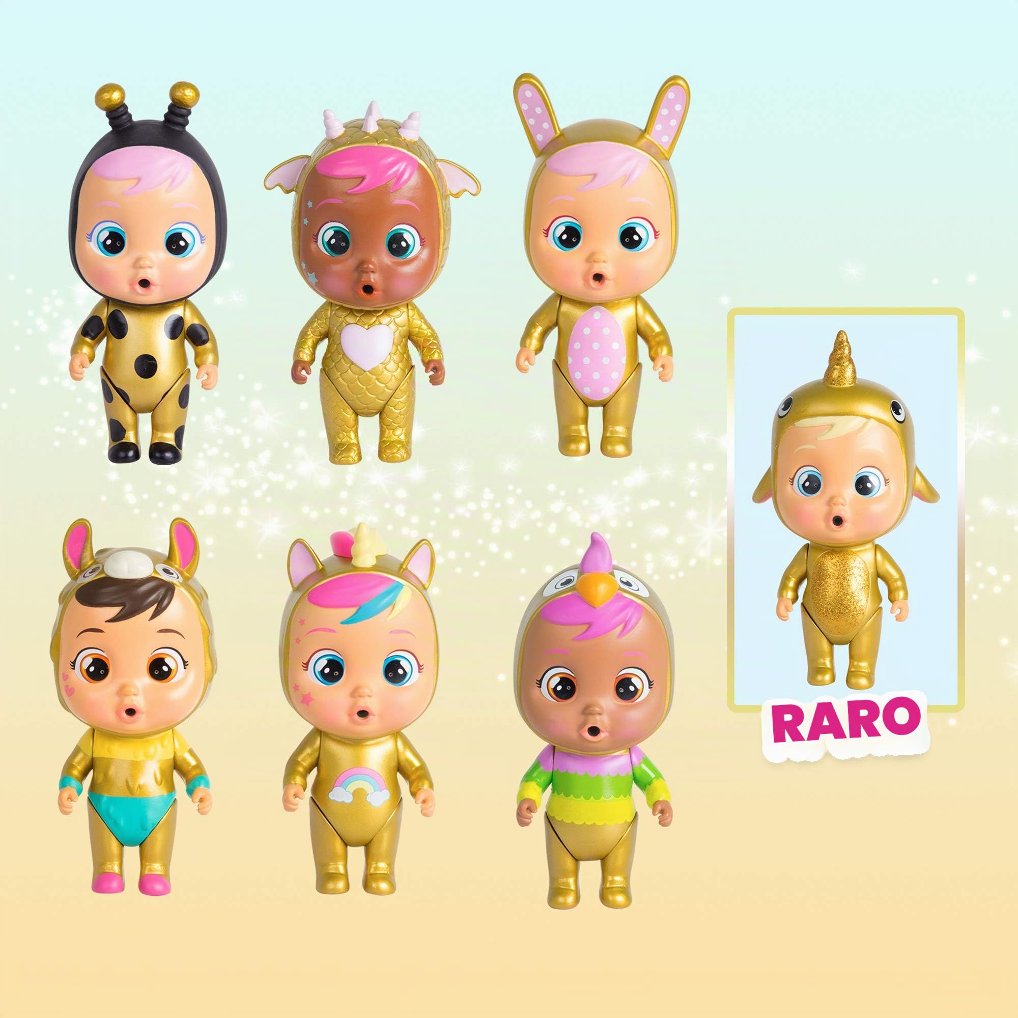 Cry Babies Magic Tears Golden mini bambola casetta oro 13 cm