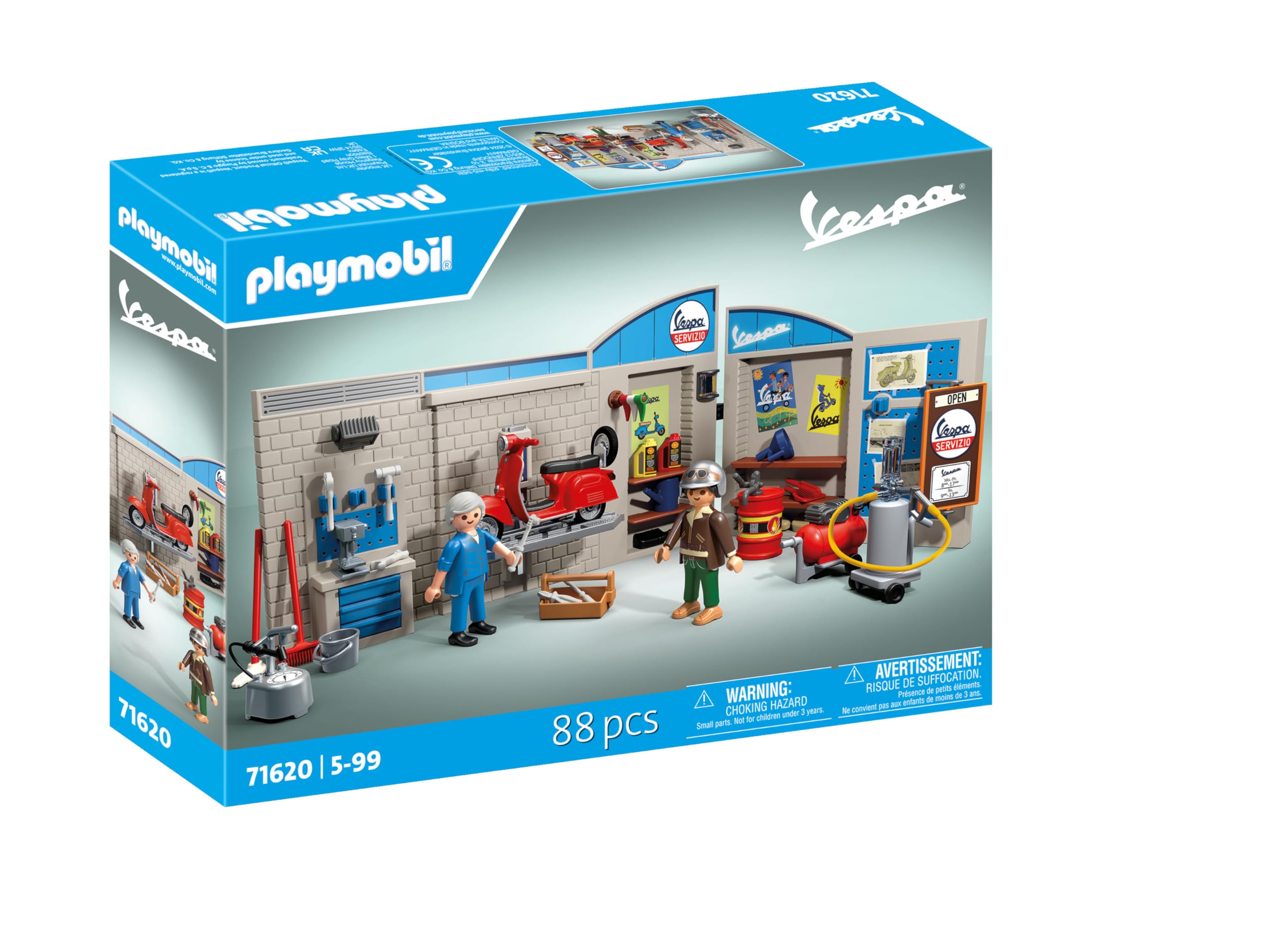 Playmobil Cars 71620 playset Garage Vespa Anni '60