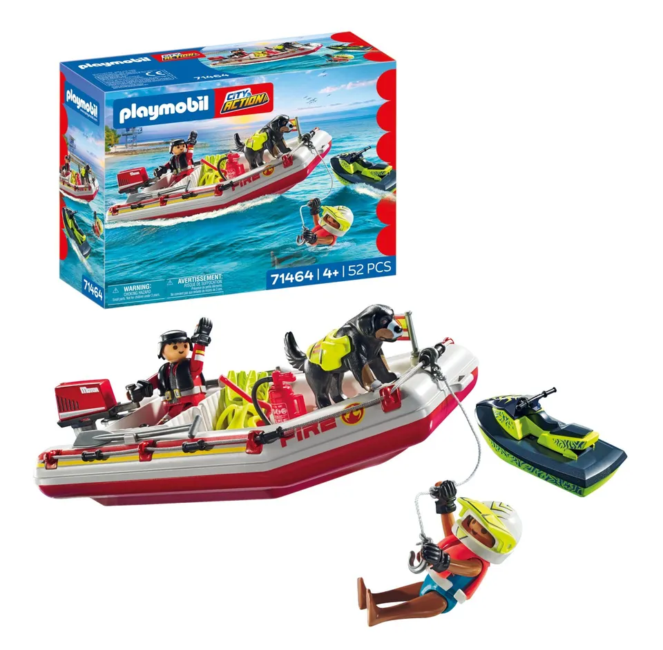 PLAYMOBIL Action Heroes 71464 Barca Pompieri Gommone Gioco