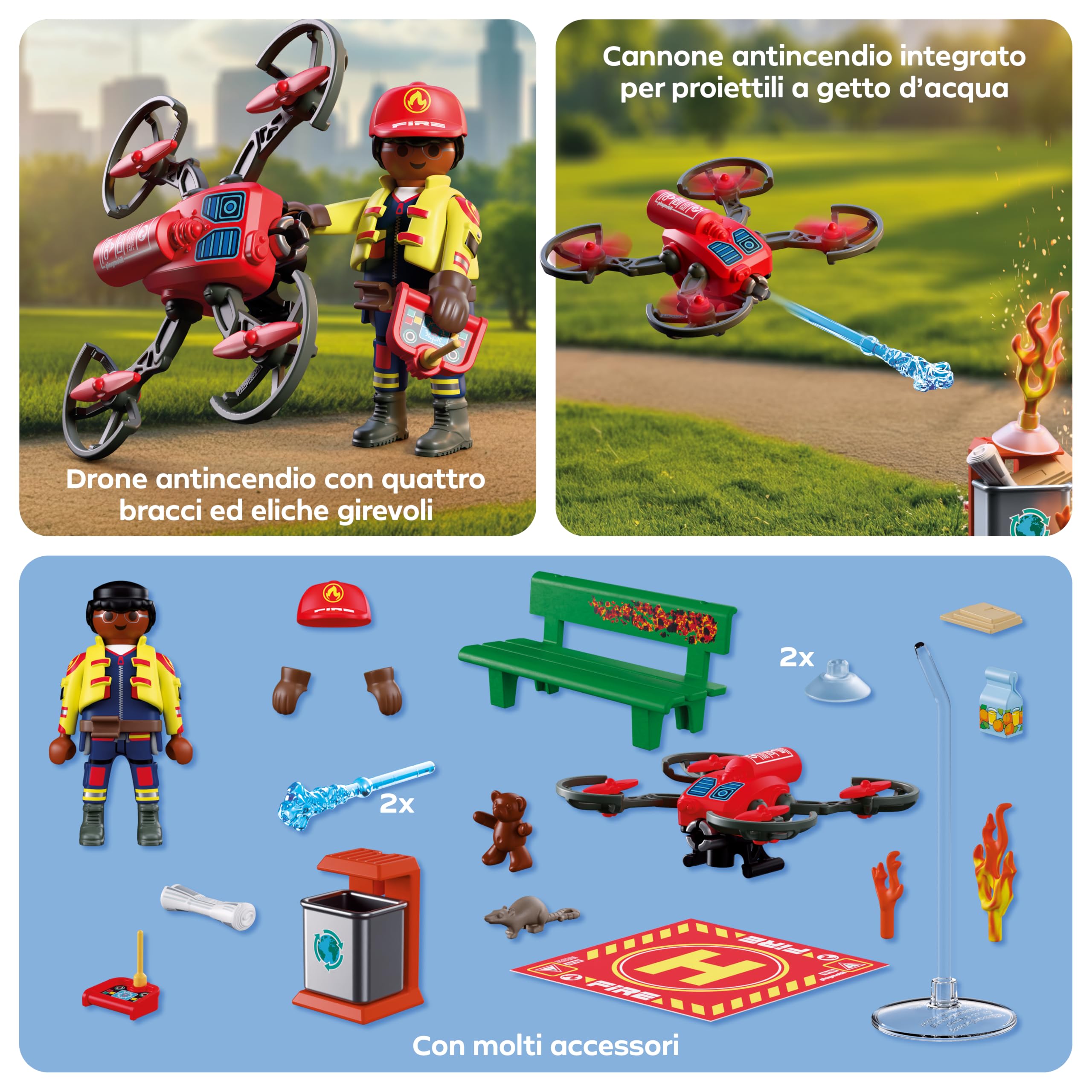 PLAYMOBIL City Action 72197 Drone Antincendio proiettili