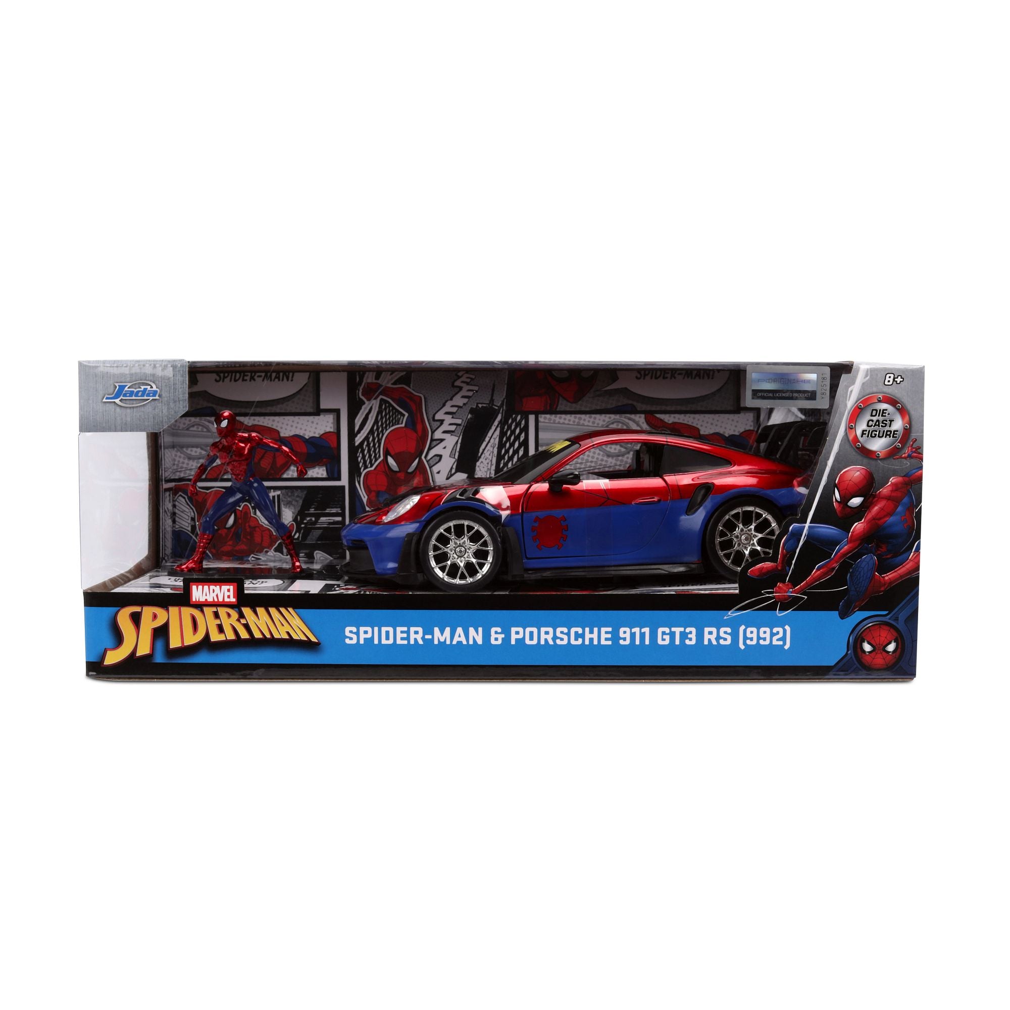 Jada Marvel Porsche 911 GT3 RS Spider-Man auto 1/24 die-cast