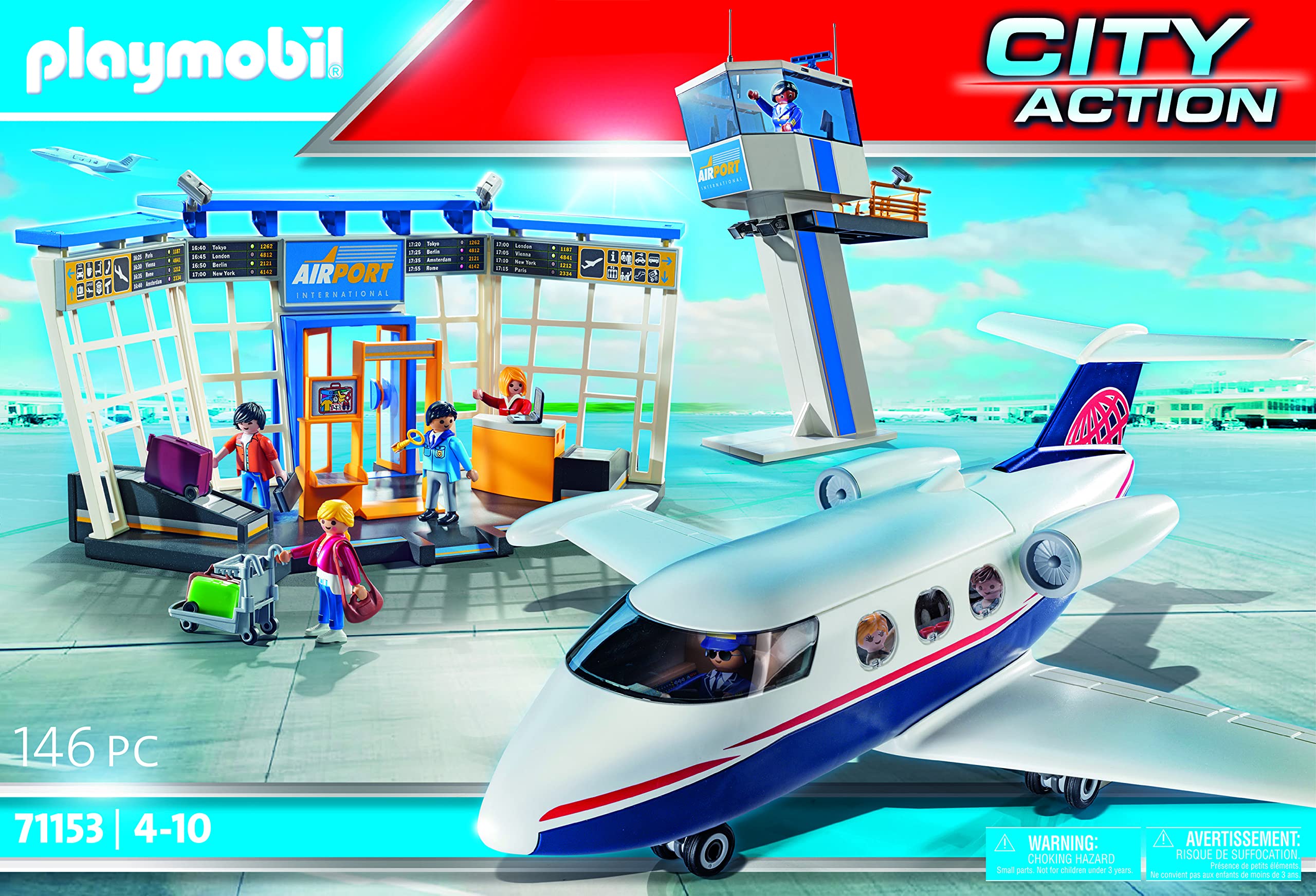 Playmobil City Action 71153 aeroporto con aeroplano playset 146 pezzi