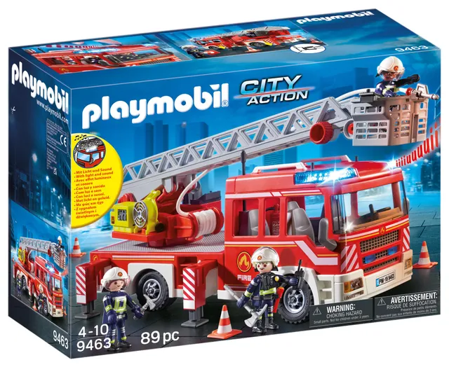 PLAYMOBIL City Action 9463 autoscala pompieri con luci e suoni
