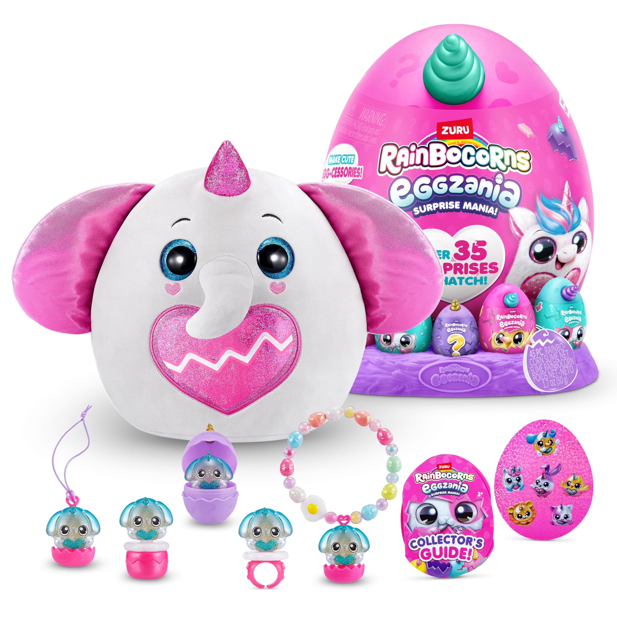 Rainbocorns Eggzania peluche elefante Peanuts 28 cm 20 sorprese