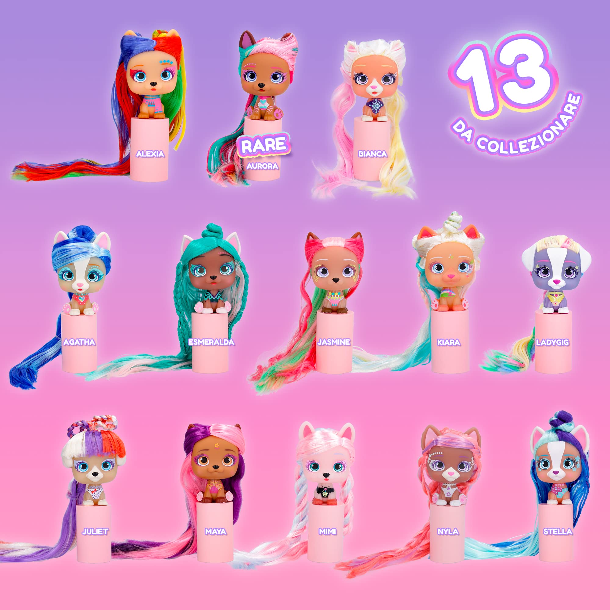 IMC Toys VIP Pets Glam Gems S5 bambola sorpresa capelli gioiello