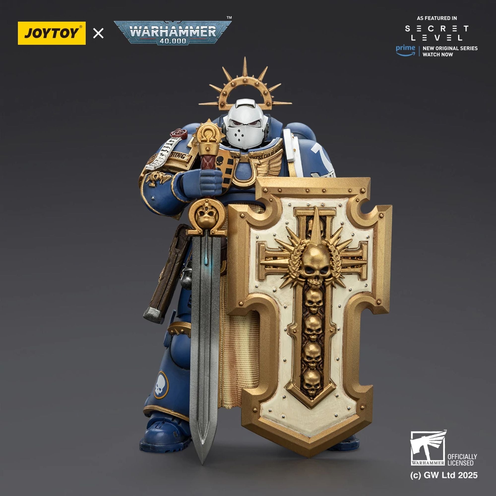 JoyToy Ultramarines Levantus action figure spada scudo 1/18