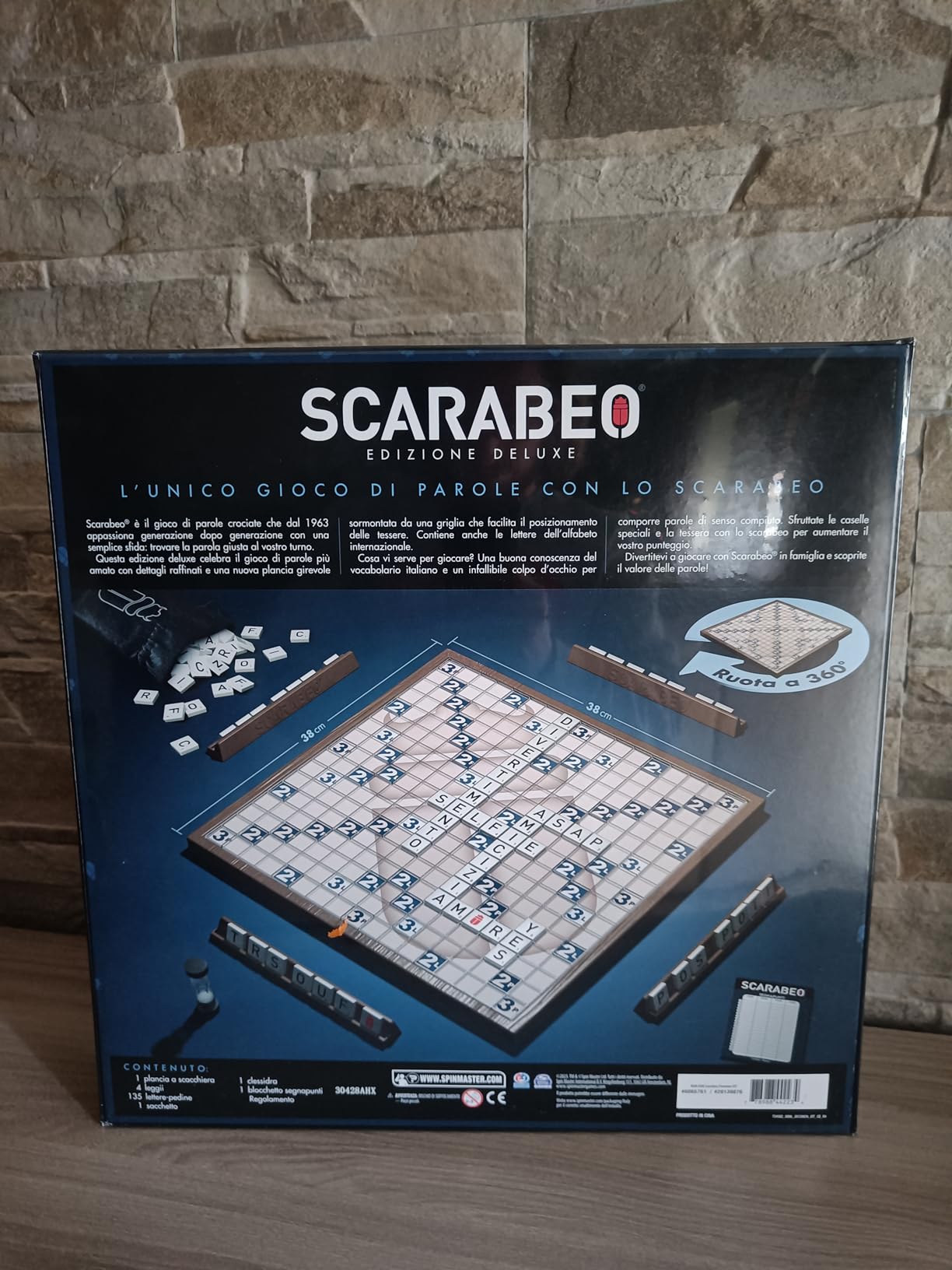 Scarabeo Deluxe 60 Anniversario gioco tavolo plancia girevole