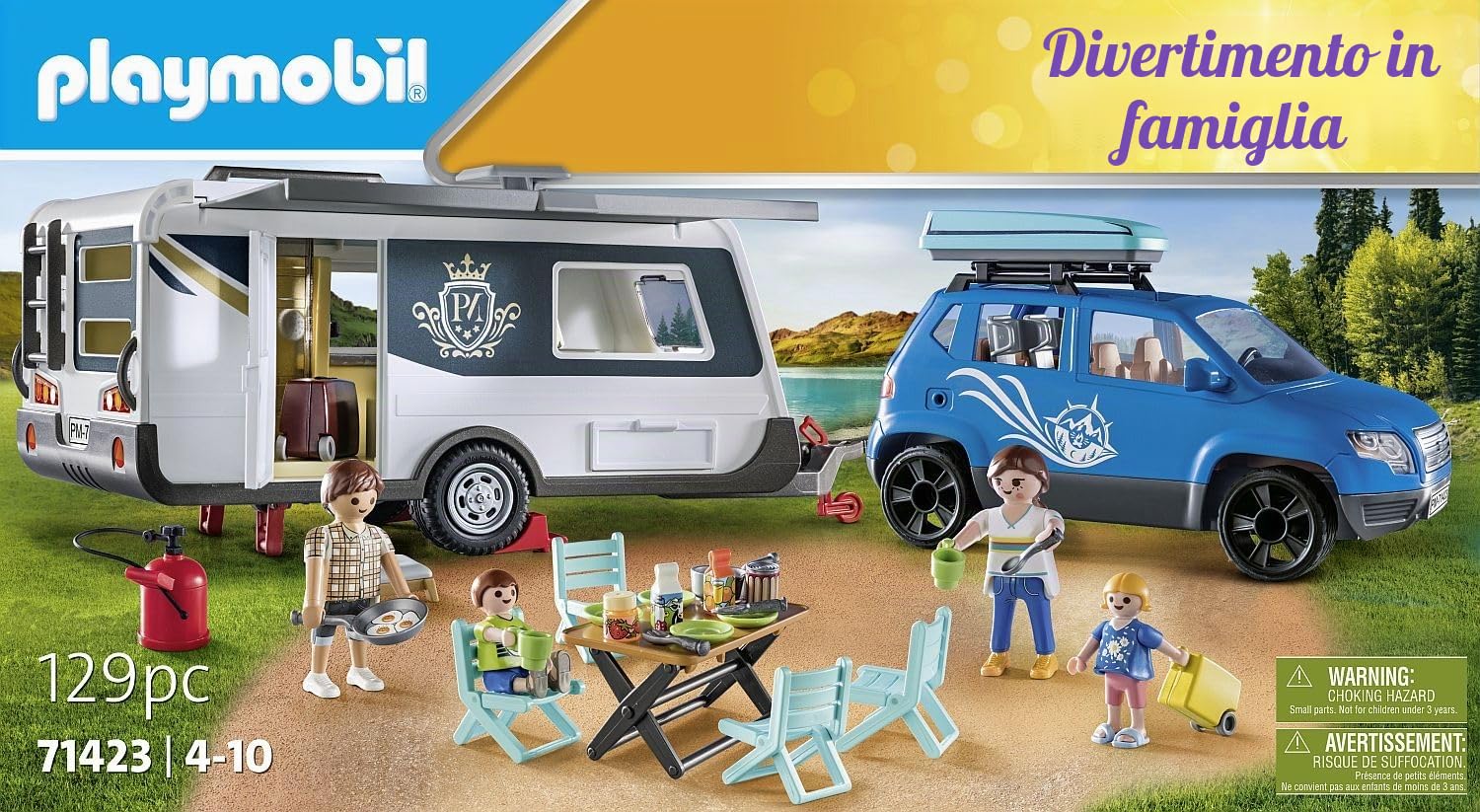 Playmobil Family Fun 71423 Roulotte con Auto Campeggio