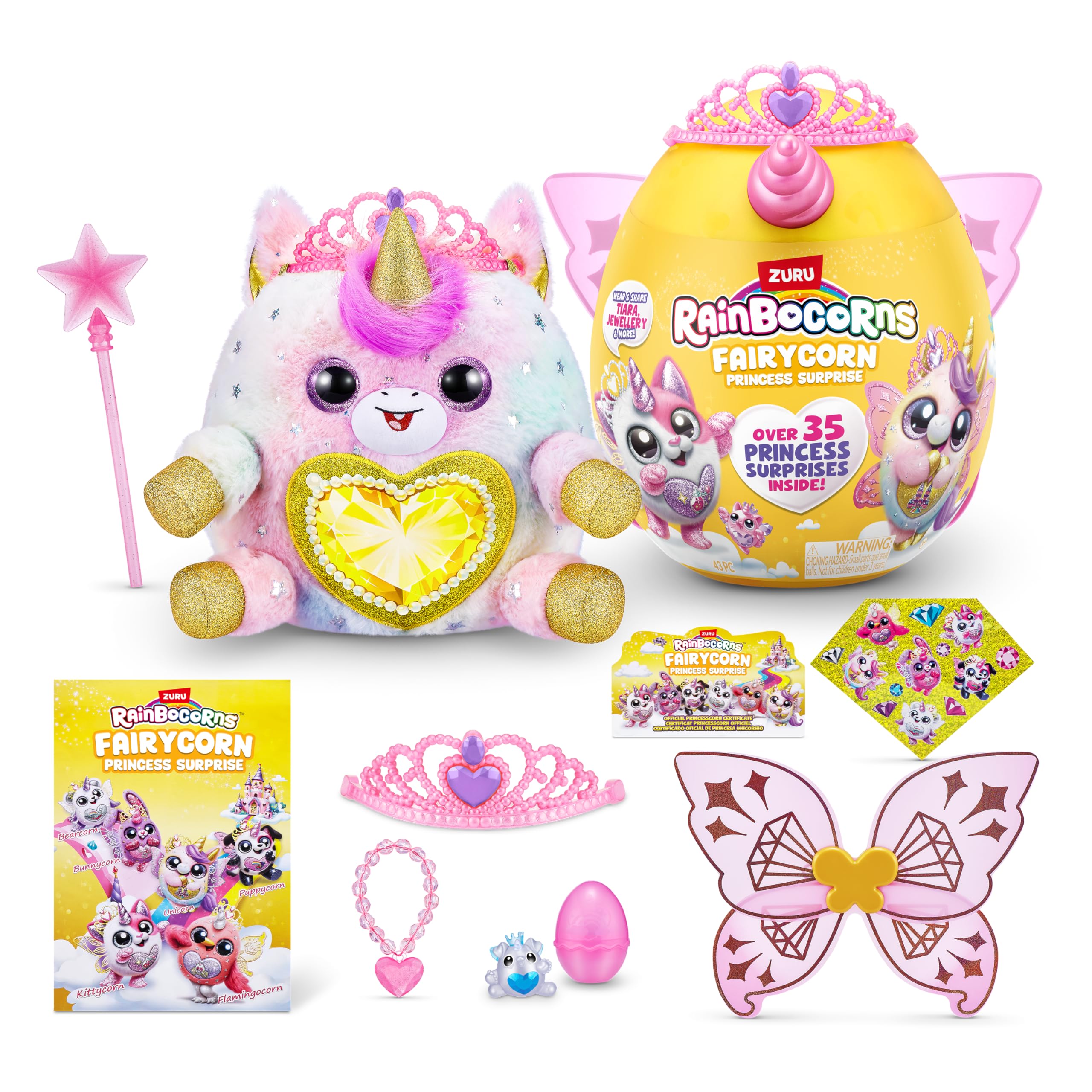 Rainbocorns Fairycorn Princess Flamingo peluche con ali fata