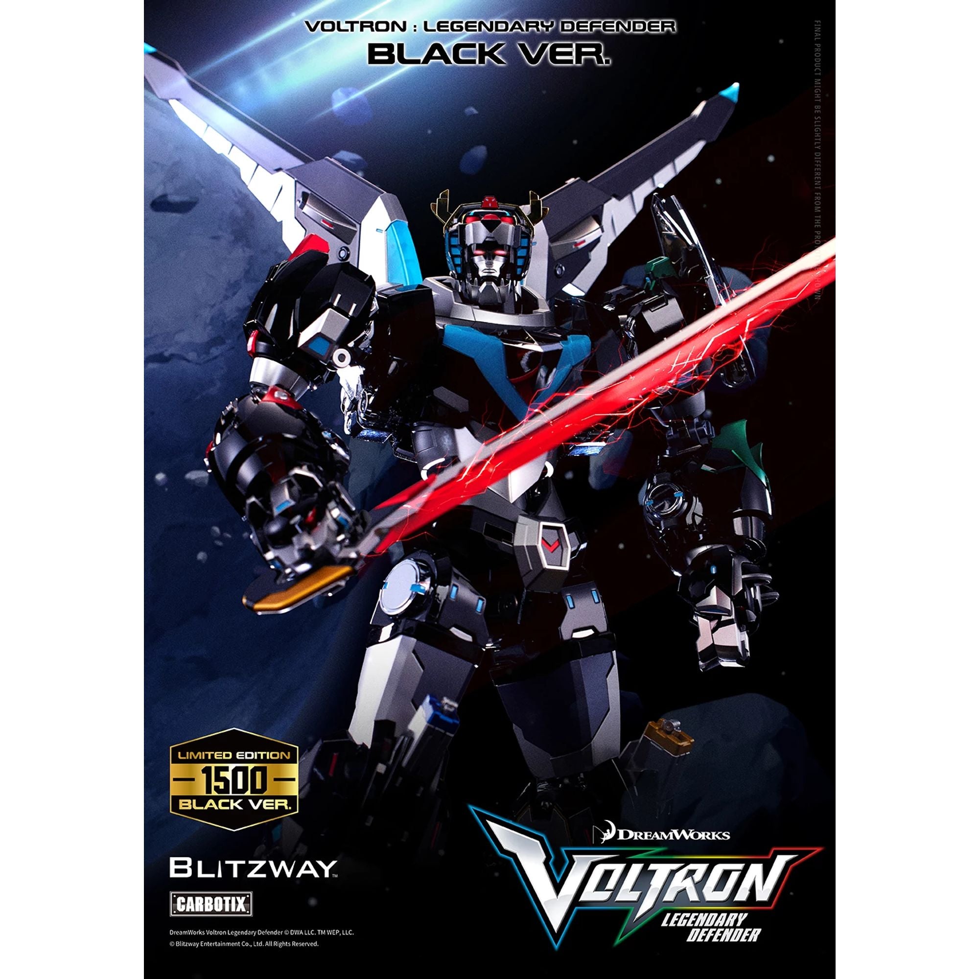 Blitzway Voltron Carbotix Black Limited action figure die-cast