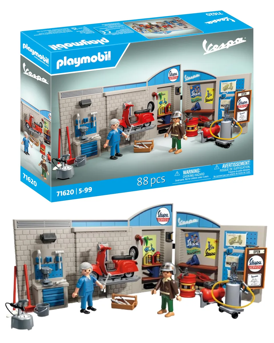 Playmobil Cars 71620 playset Garage Vespa Anni '60