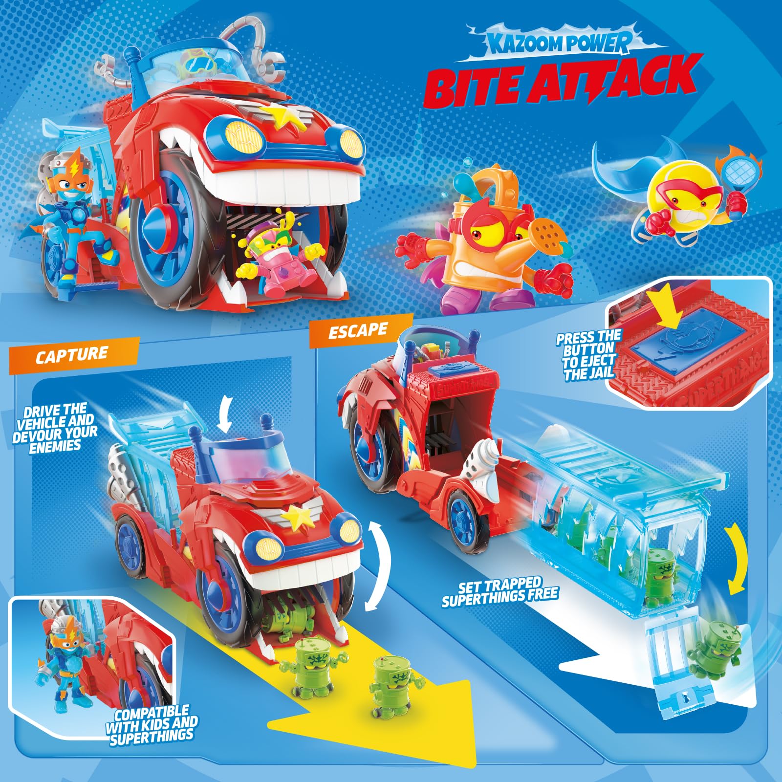 Superthings Guardians of Kazoom veicolo Bite Attack Doc Vroom