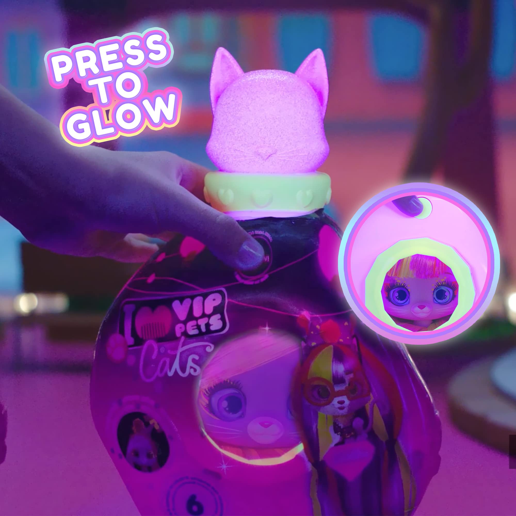 IMC Toys VIP Pets Cats Elektra Bambola Gattino Glow 3+ Anni
