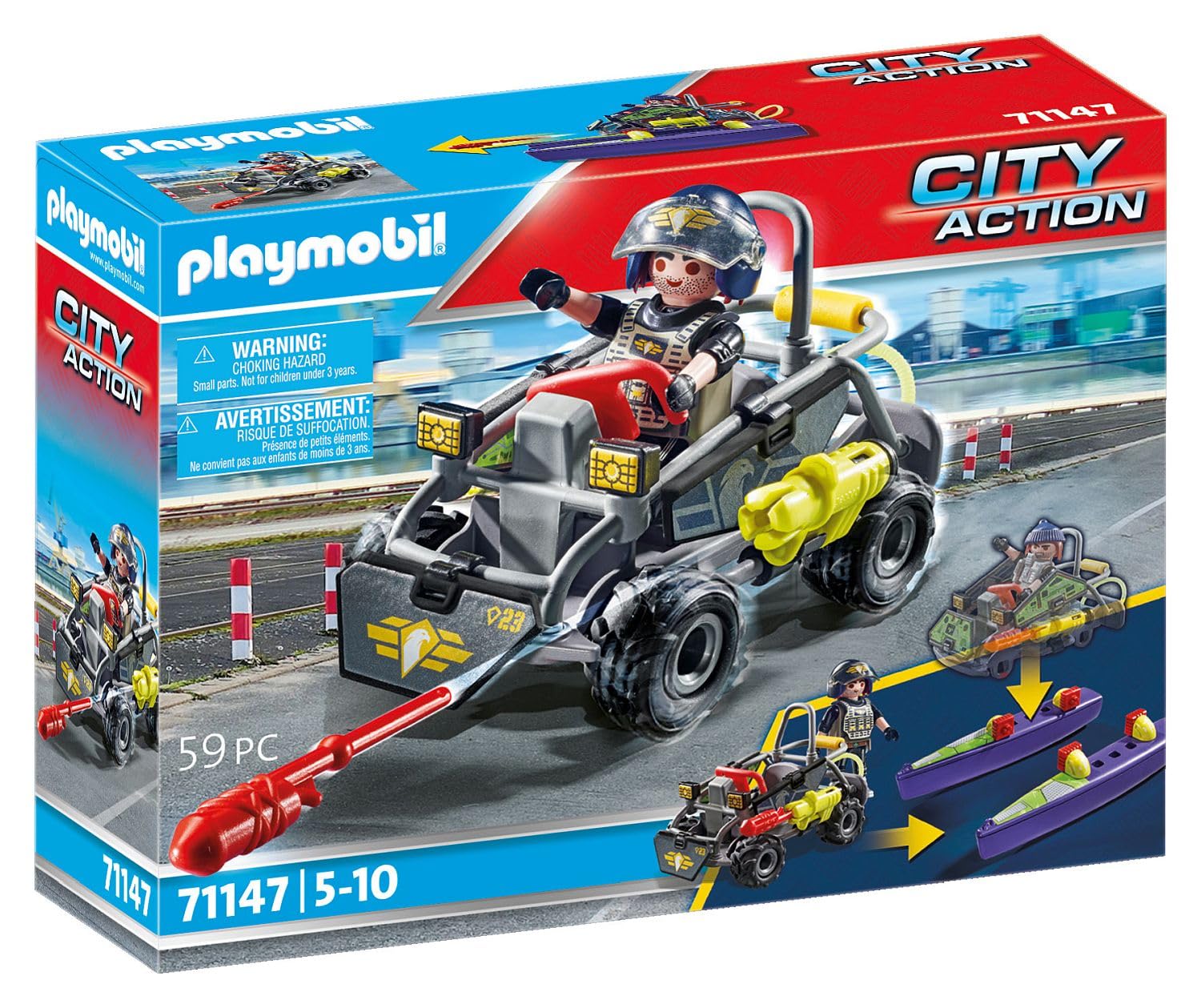 Playmobil City Action 71147 quad terra-acqua playset