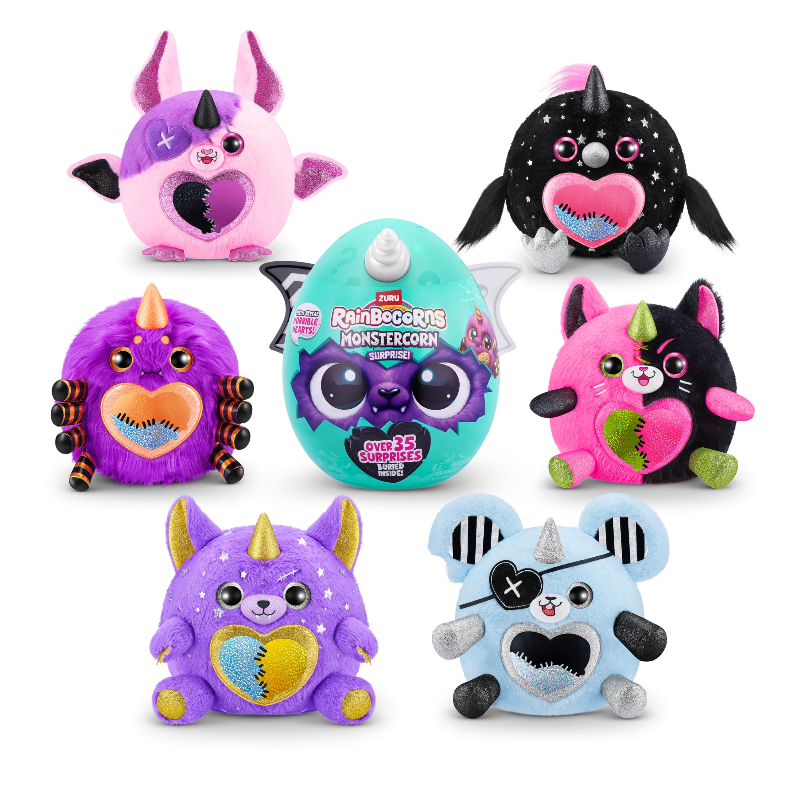 Rainbocorns Monstercorn Surprise peluche Raven corvo