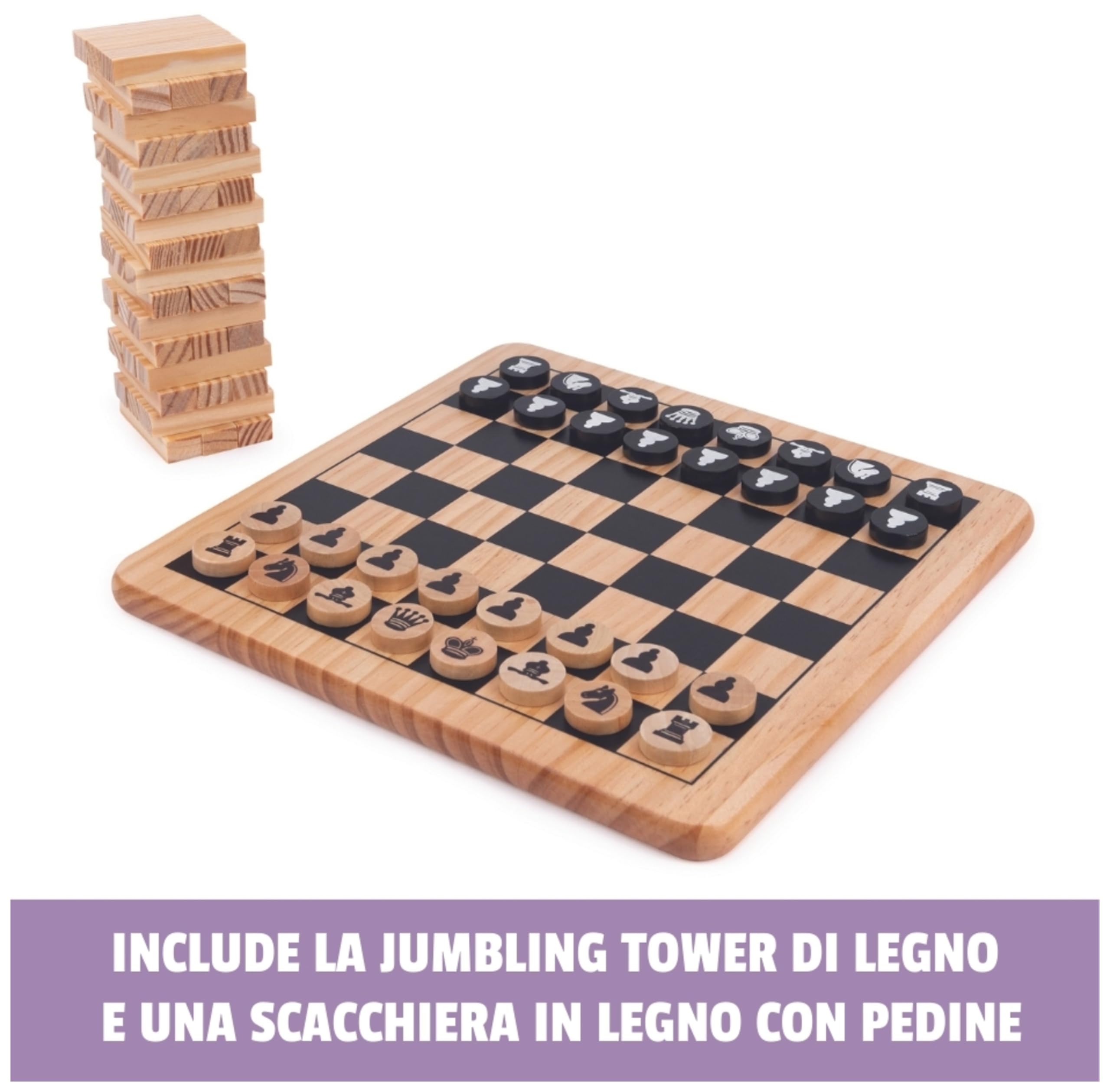 Editrice Giochi Set 6 Giochi Tavolo legno scacchi dama domino