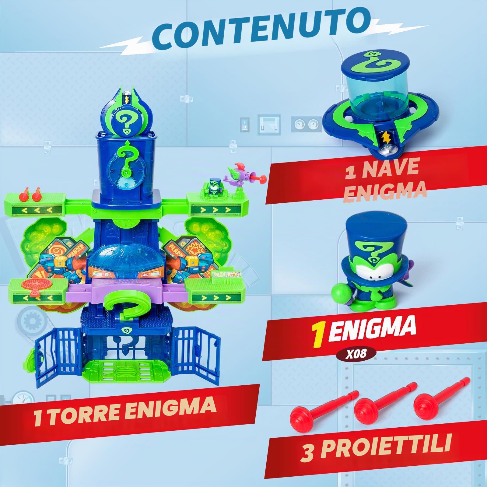 Superthings Kazoom Power Torre Enigma playset con luci