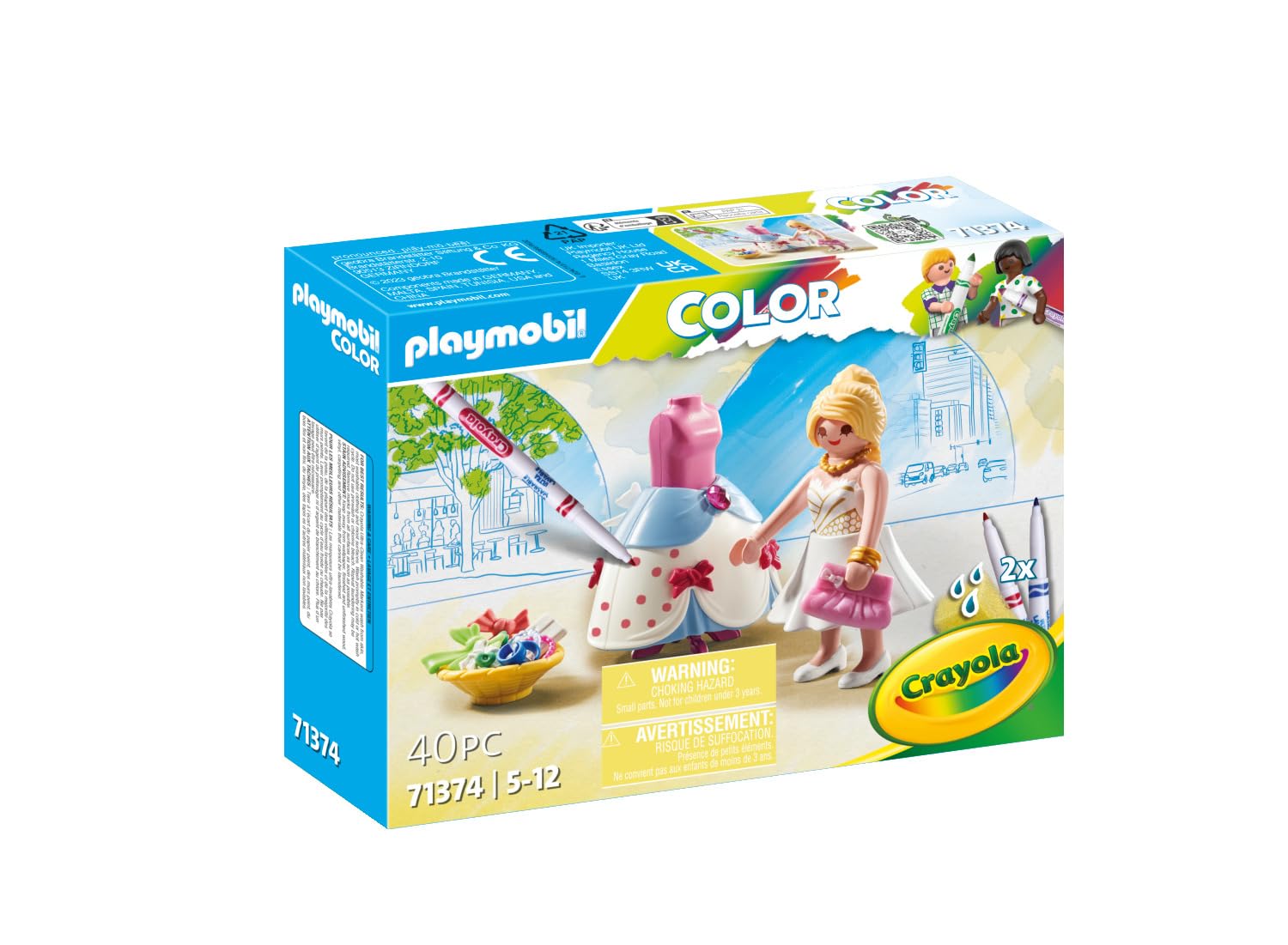 Playmobil Color 71374 Fashion Designer playset pennarelli lavabili