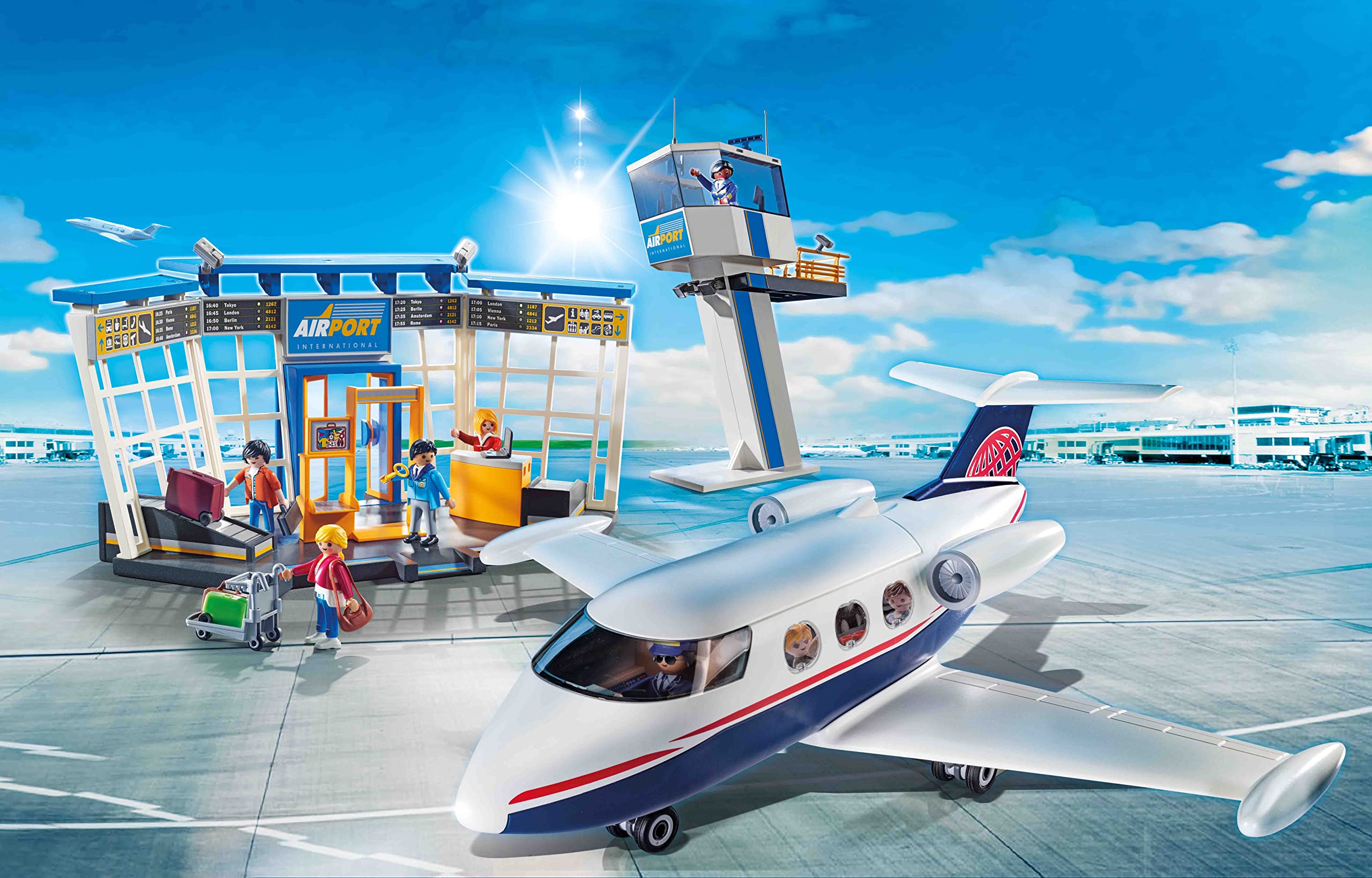 Playmobil City Action 71153 aeroporto con aeroplano playset 146 pezzi