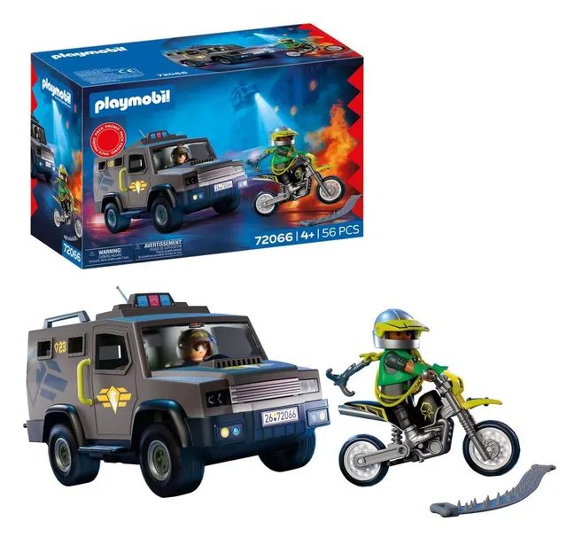 PLAYMOBIL City Action 72066 Veicolo SWAT polizia con moto