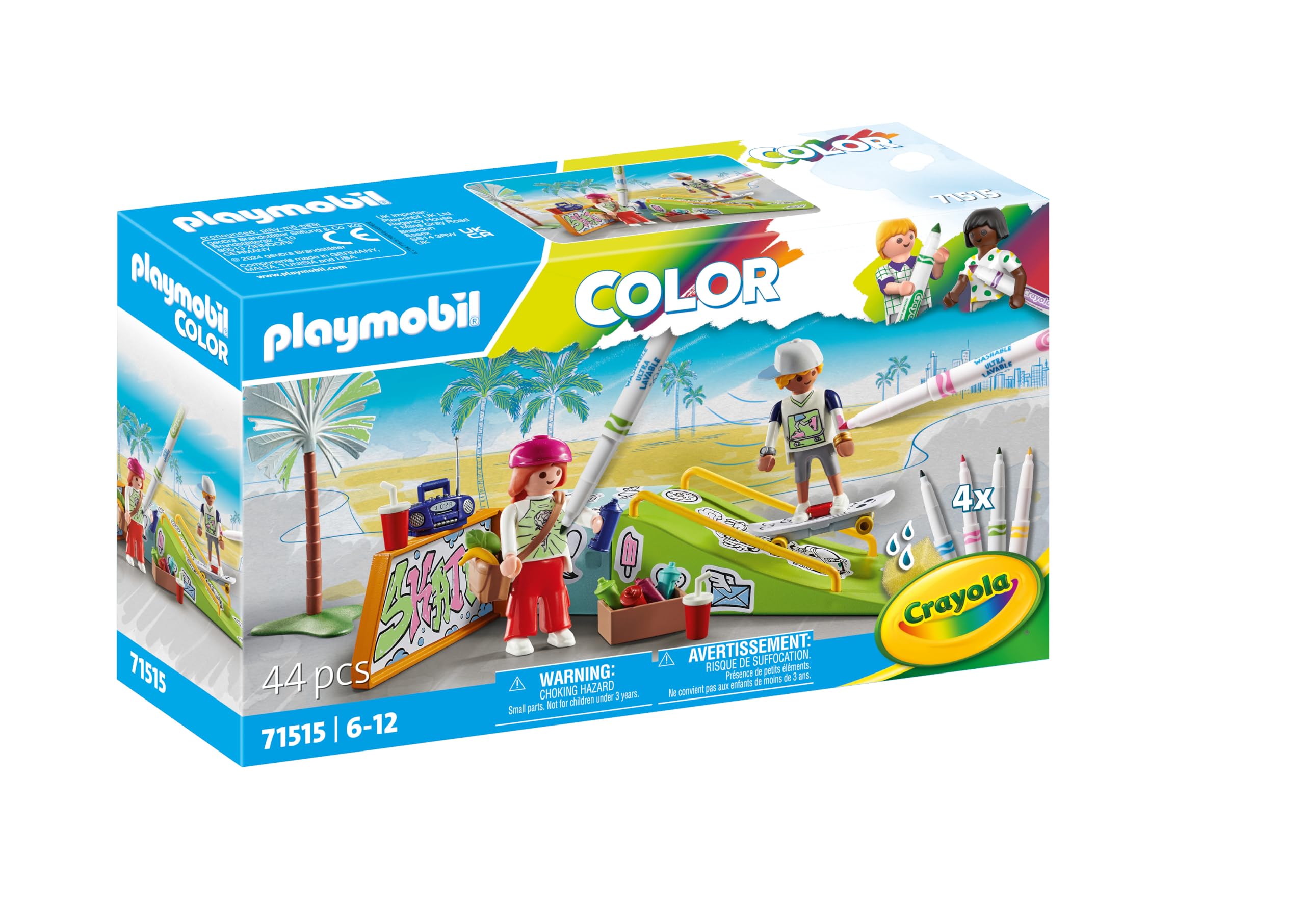 Playmobil Color 71515 skatepark da colorare con pennarelli 6 anni