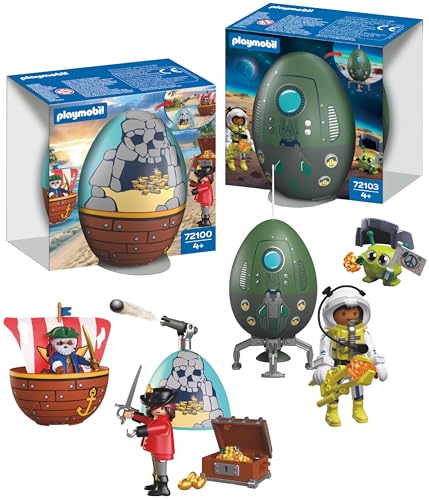PLAYMOBIL Pirates 210447 uova a sorpresa pirati e spazio 2 pezzi