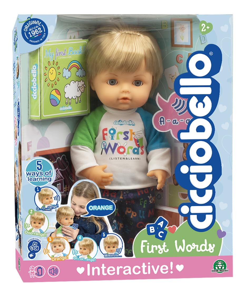 Cicciobello First Words Bambola Interattiva 30 cm con Libro