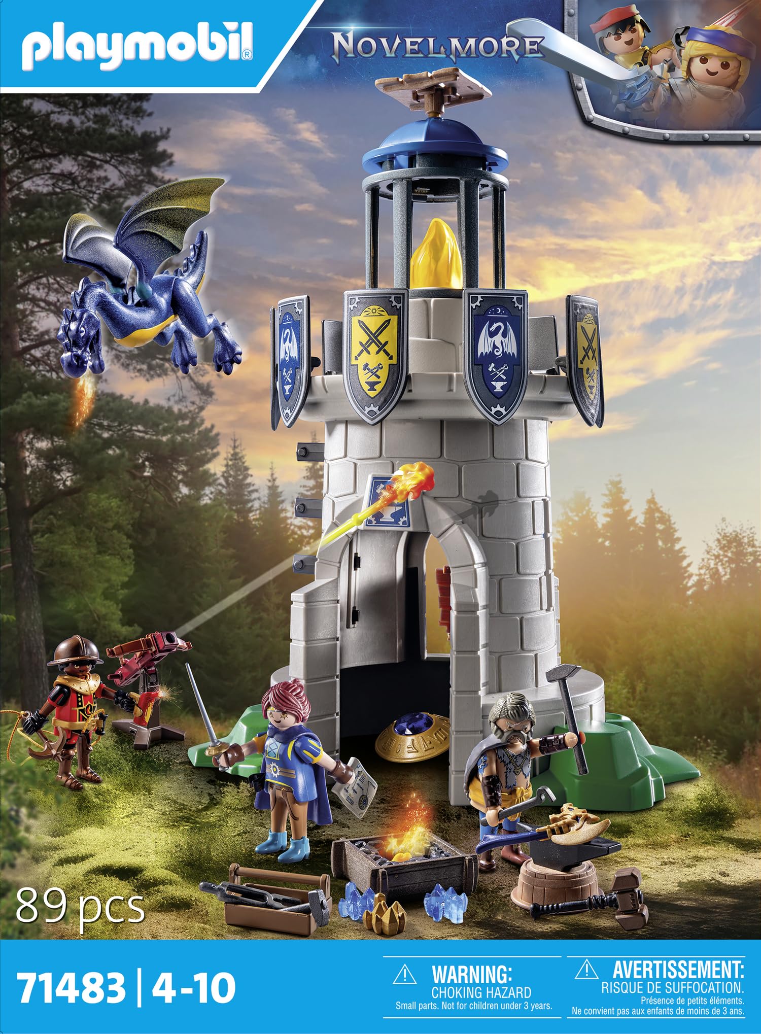 PLAYMOBIL Novelmore 71483 Torre Cavalieri Giocattolo con Drago