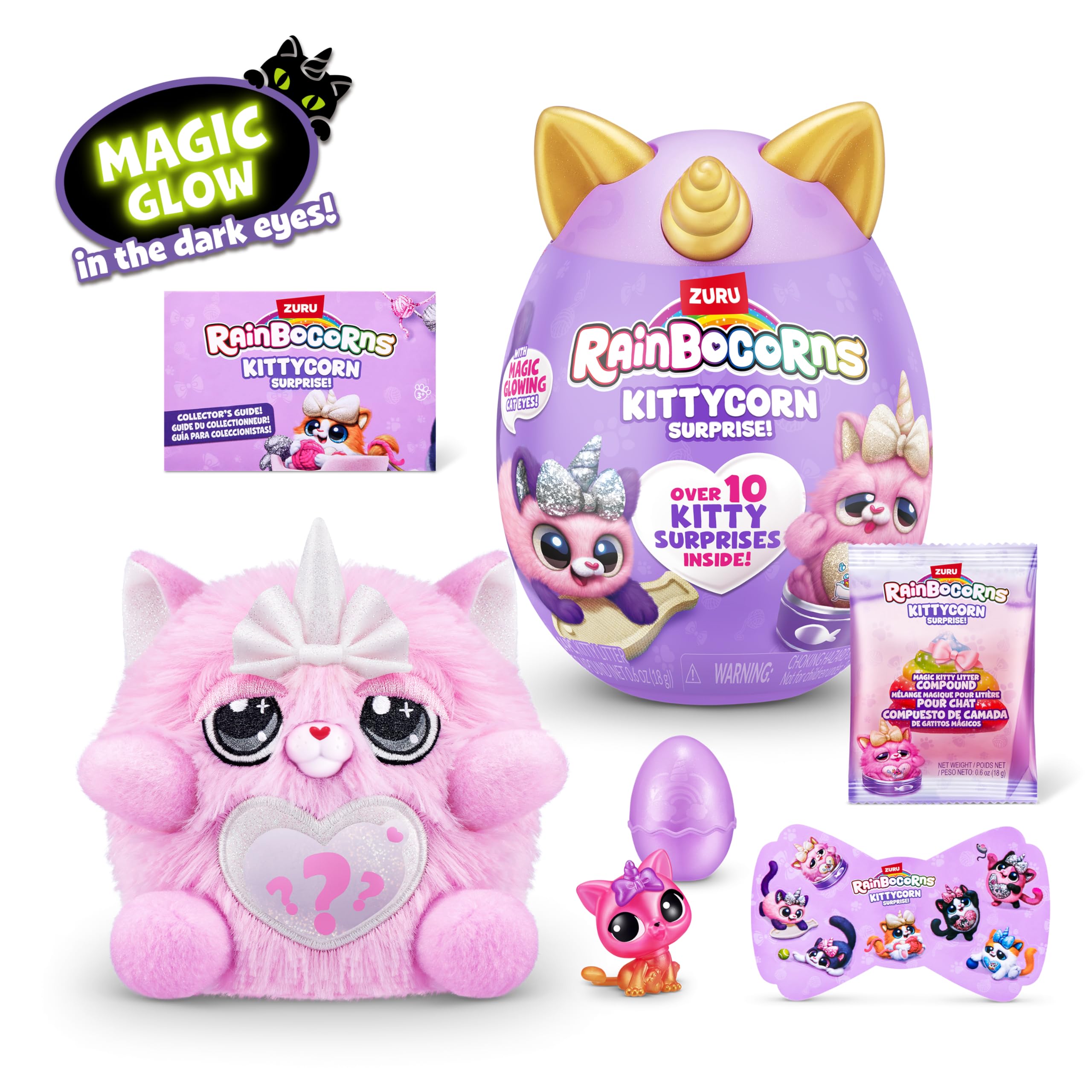 Rainbocorns Kittycorn Chinchilla Cat peluche con occhi luminosi