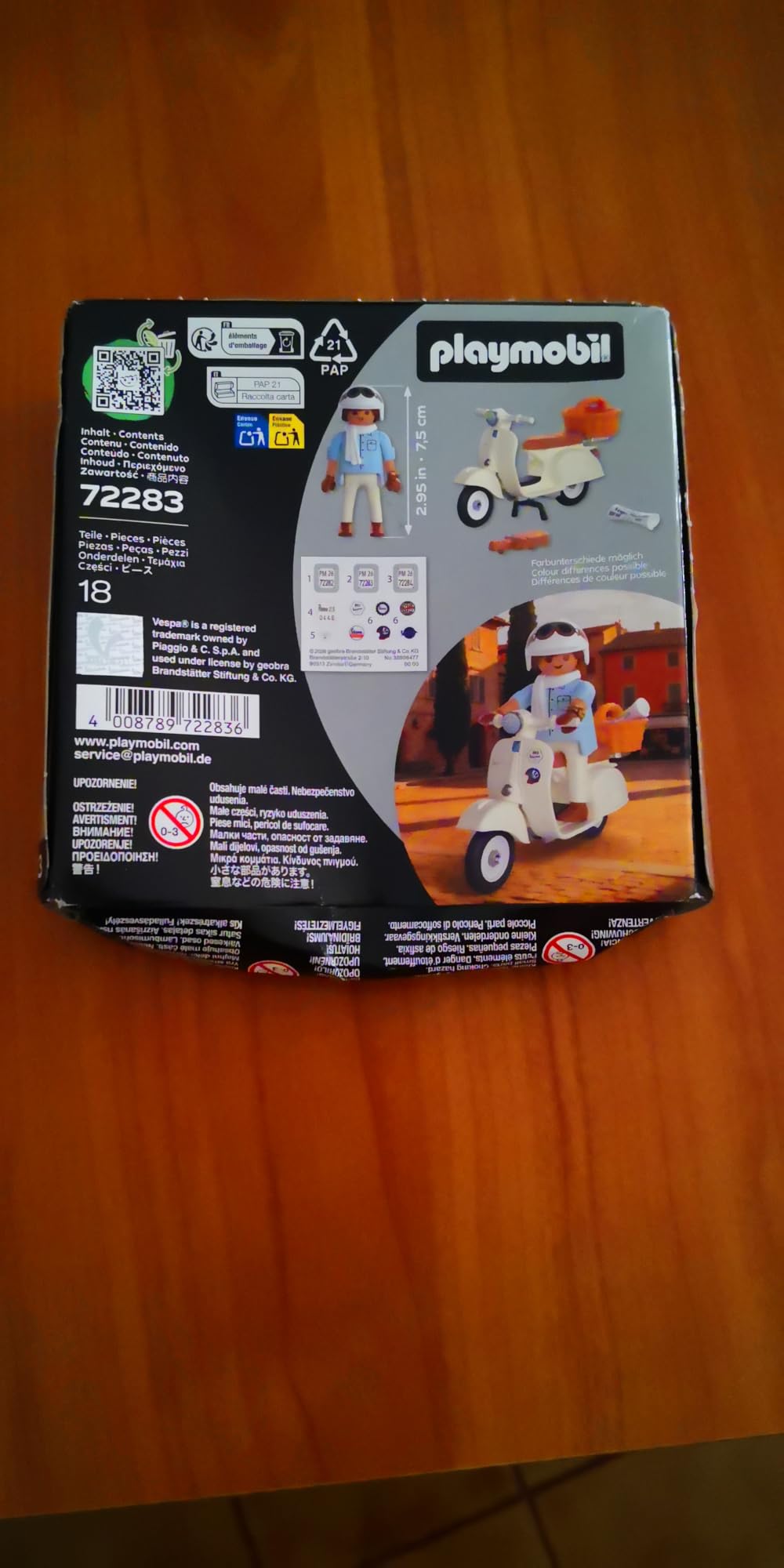 Playmobil Vespa 72282 80° Anniversario scooter crema 4+ anni