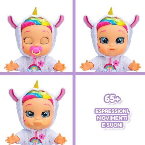 IMC Toys Cry Babies Dreamy bambola interattiva unicorno 33 cm