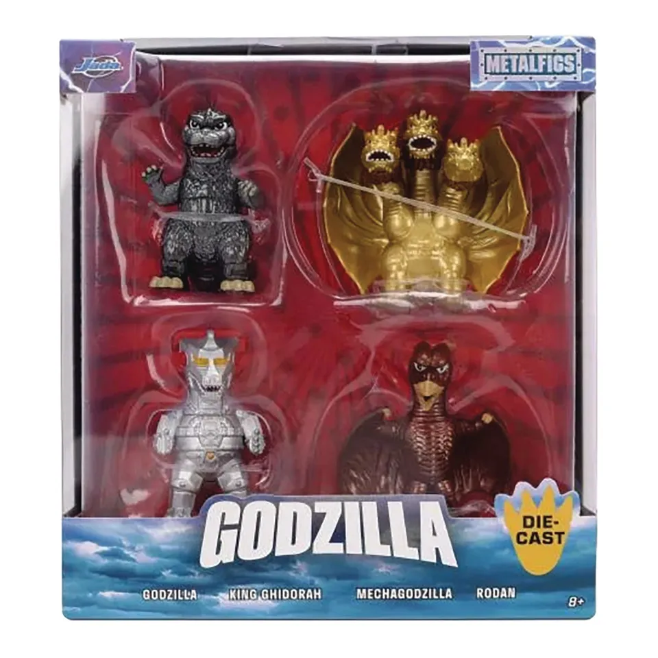 Jada Toho Godzilla set 4 mini figure metallo 2,5"