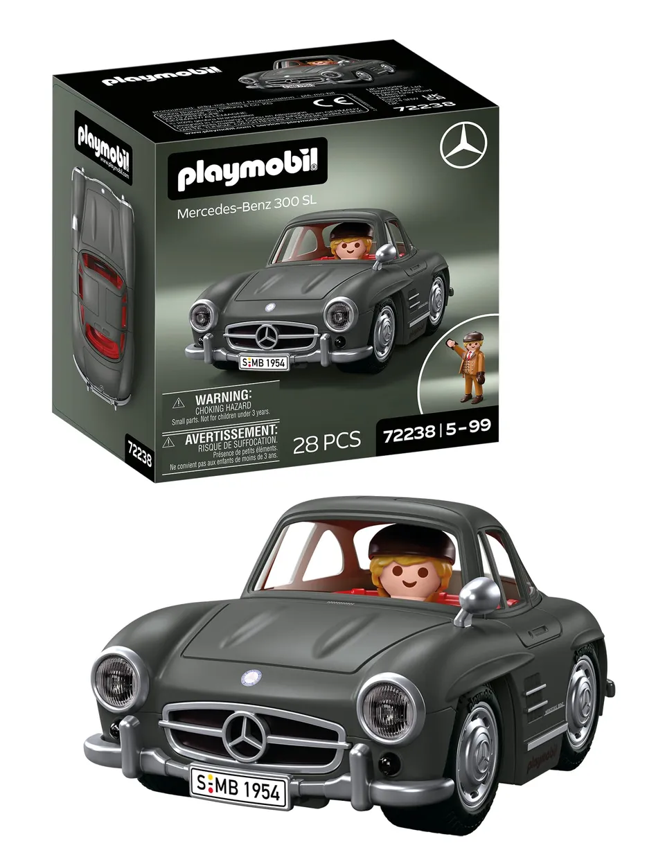 PLAYMOBIL Icon Cars Mercedes-Benz 300 SL macchinina 72238 con figura