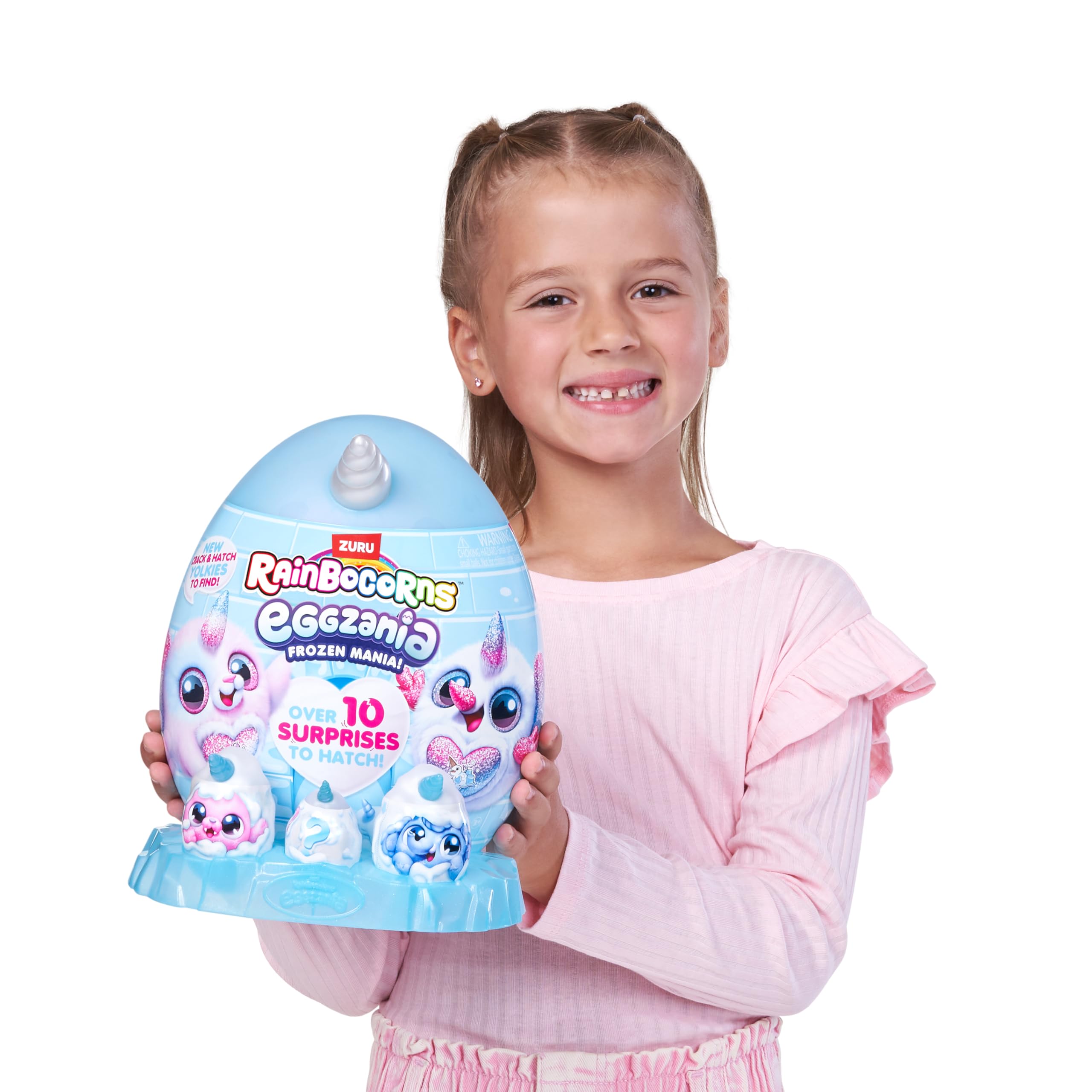 Rainbocorns Eggzania Frozencorn Peluche Blu Bianco Frostine