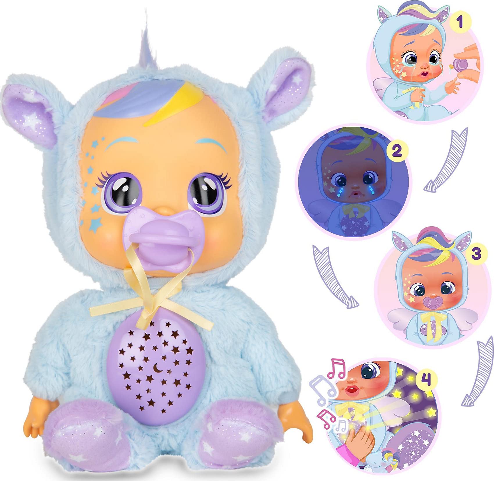 Cry Babies Goodnight Jenna Bambola Nanna Proiettore Stellato LED