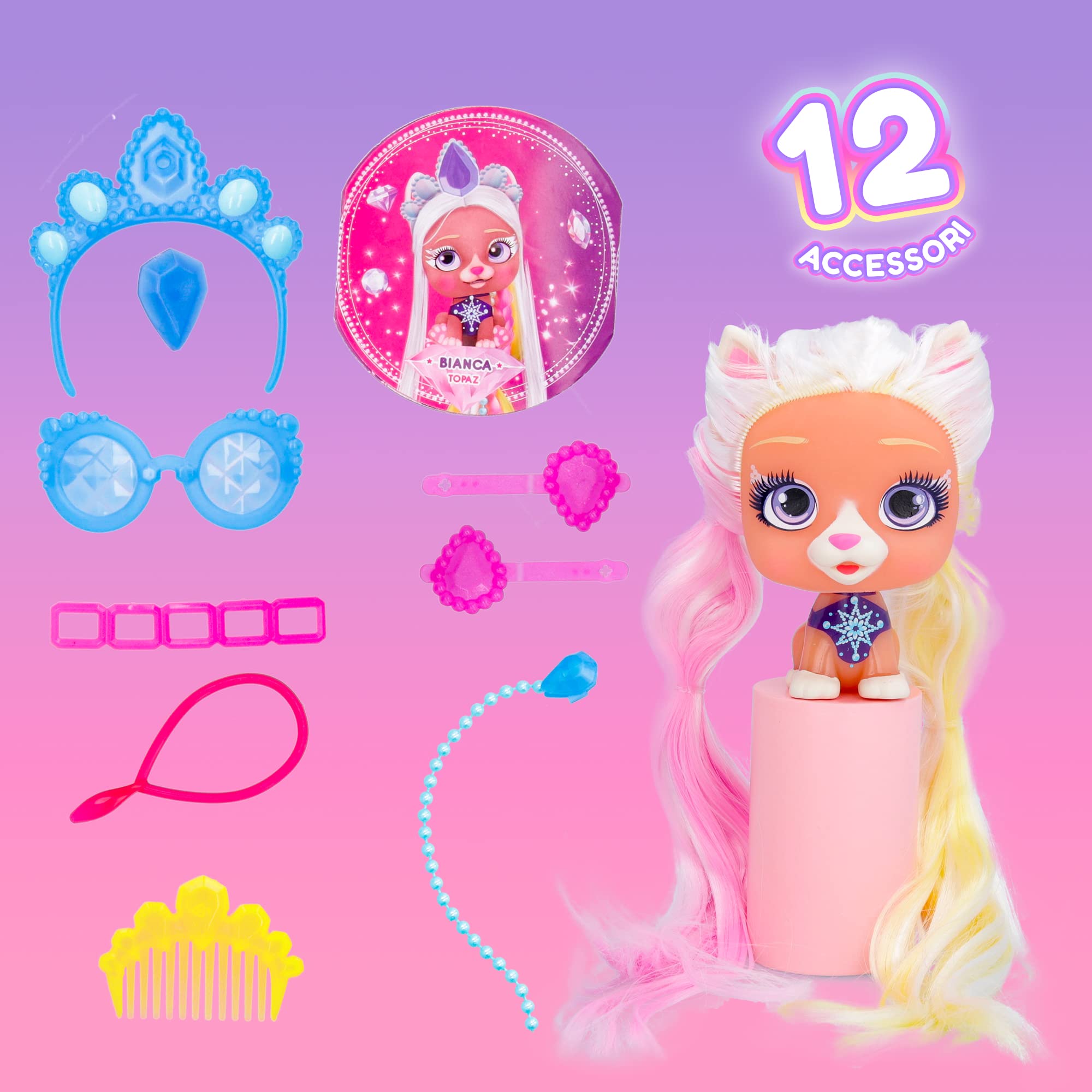 IMC Toys VIP Pets Glam Gems S5 bambola sorpresa capelli gioiello