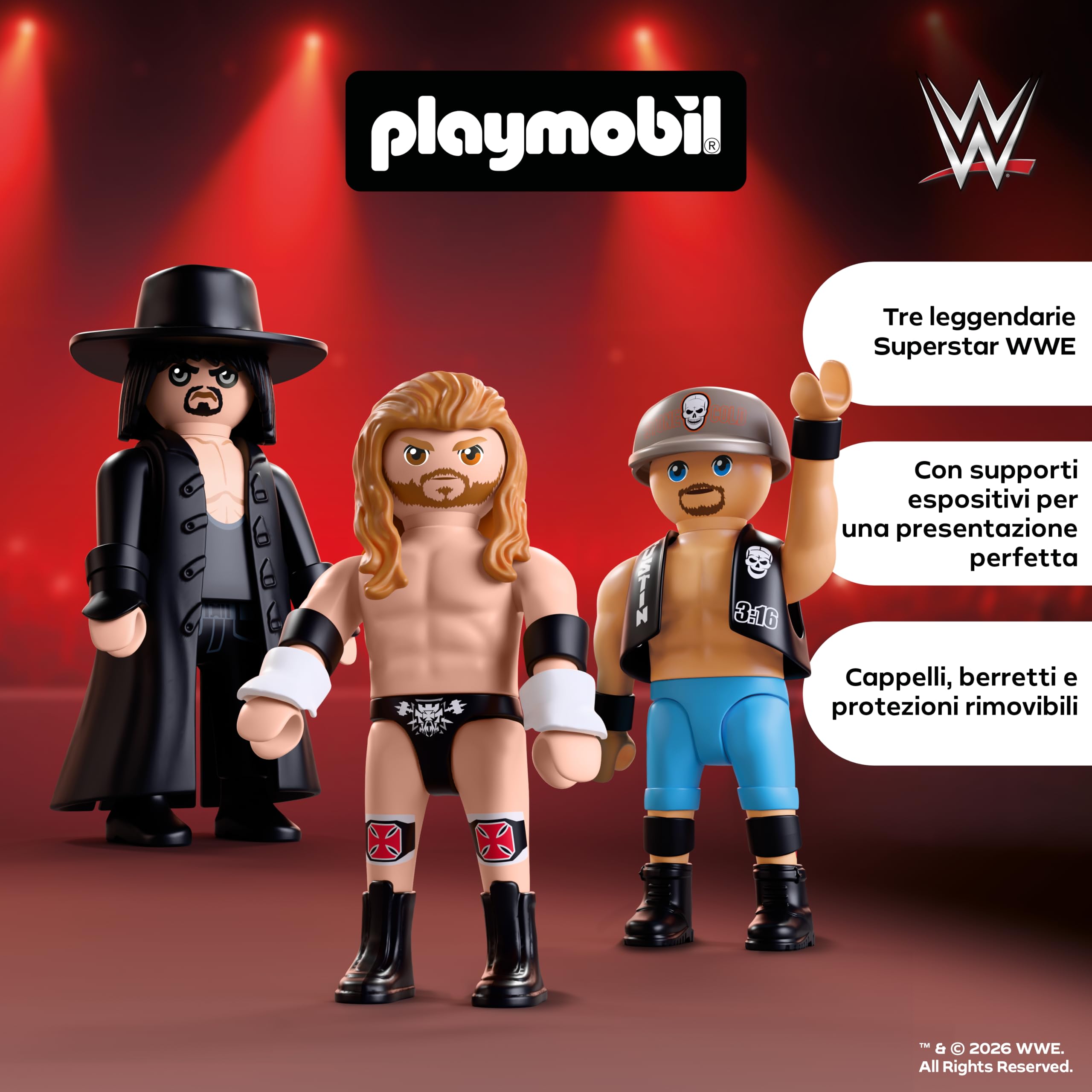 PLAYMOBIL WWE 71957 multipack personaggi Attitude Era 3 pezzi