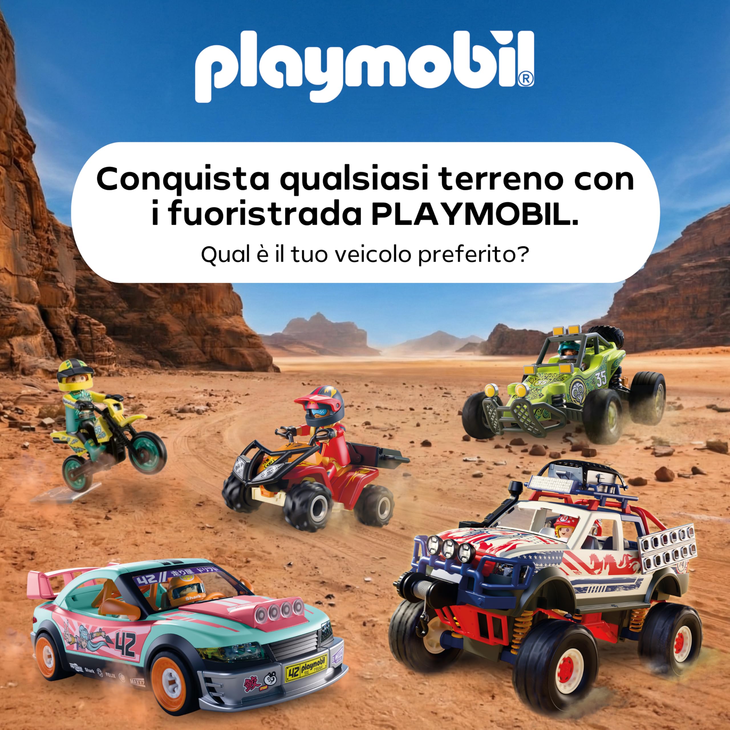 Playmobil Cars Quad Fuoristrada macchinina 72064 4+ anni