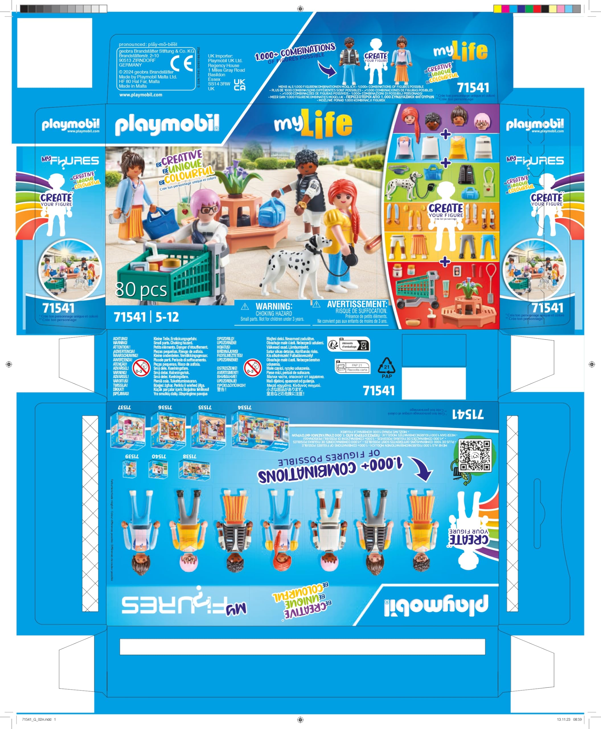 Playmobil myLife 71541 MyFigures Shopping Playset 80 Pezzi