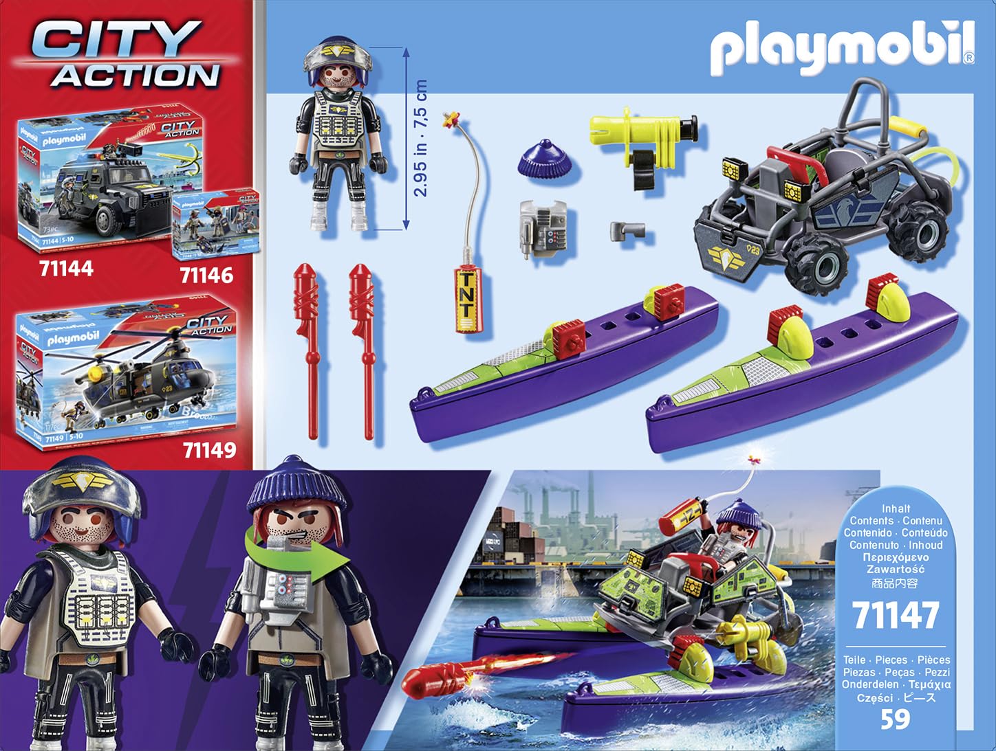 Playmobil City Action 71147 quad terra-acqua playset