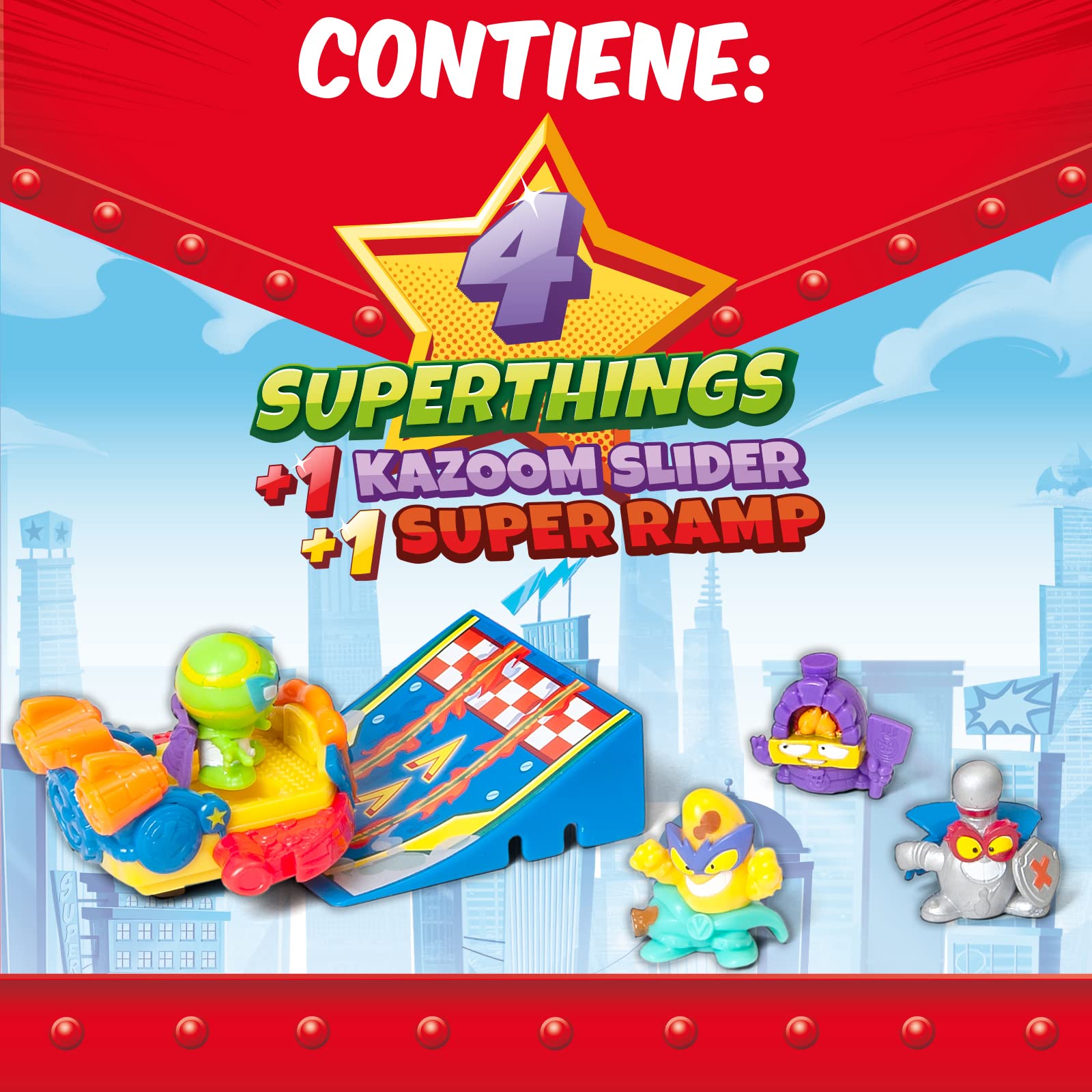 SuperThings Kazoom Kids Blister 4 personaggi capitano argentato con slider