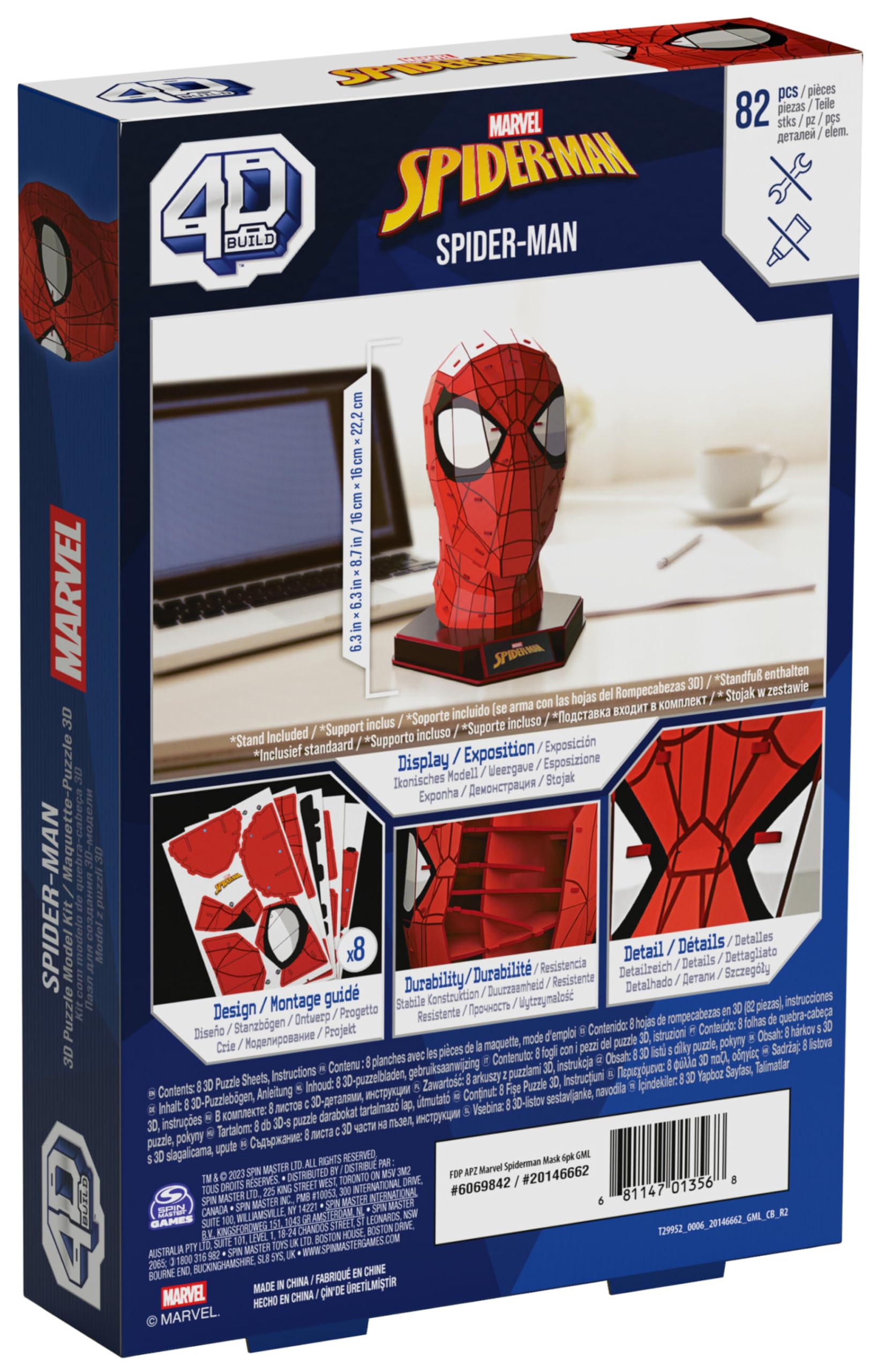 Spin Master 4D Build Spider-Man Puzzle 3D 82 Pezzi da Esposizione