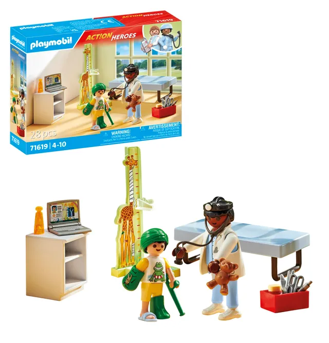 PLAYMOBIL Heroes 71619 playset pediatra con orsacchiotto 28 pezzi
