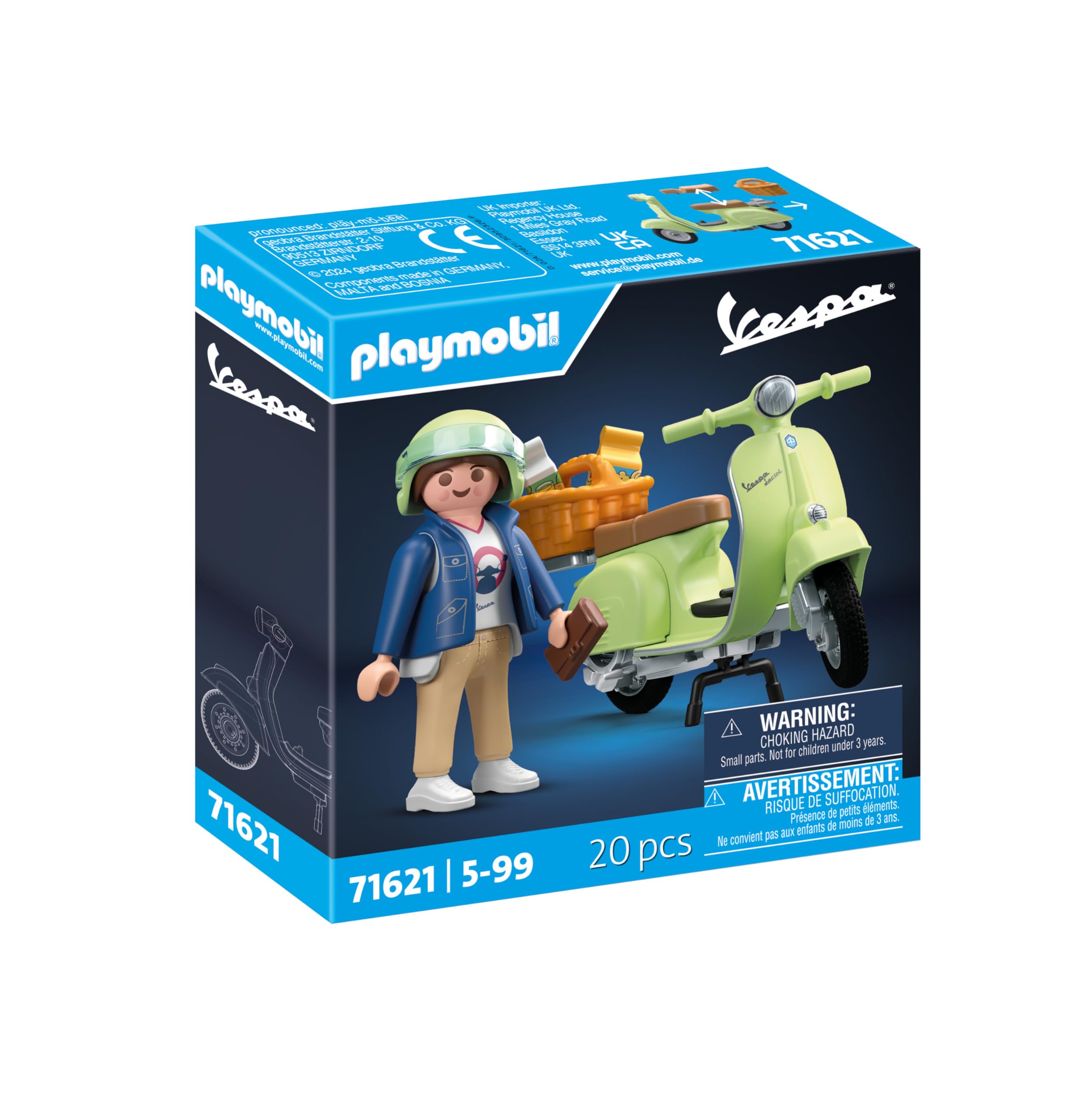 PLAYMOBIL Cars 71621 Vespa 150 Sprint Veloce verde modellino