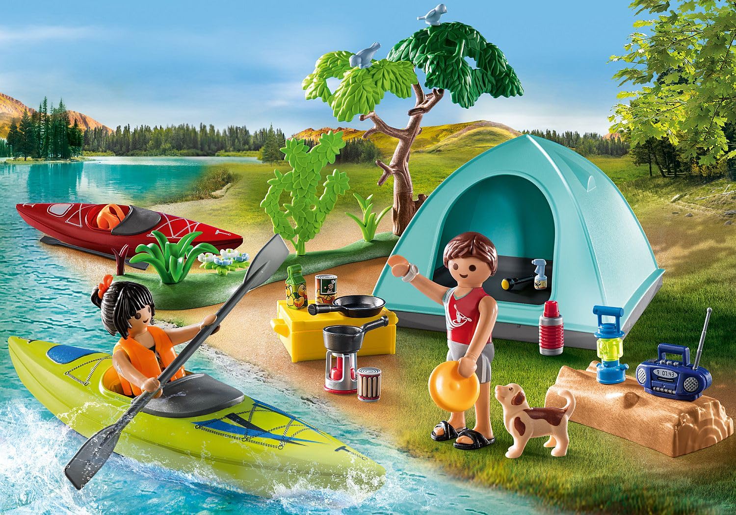 PLAYMOBIL My Life 71425 Avventura in Canoa campeggio 54 pezzi