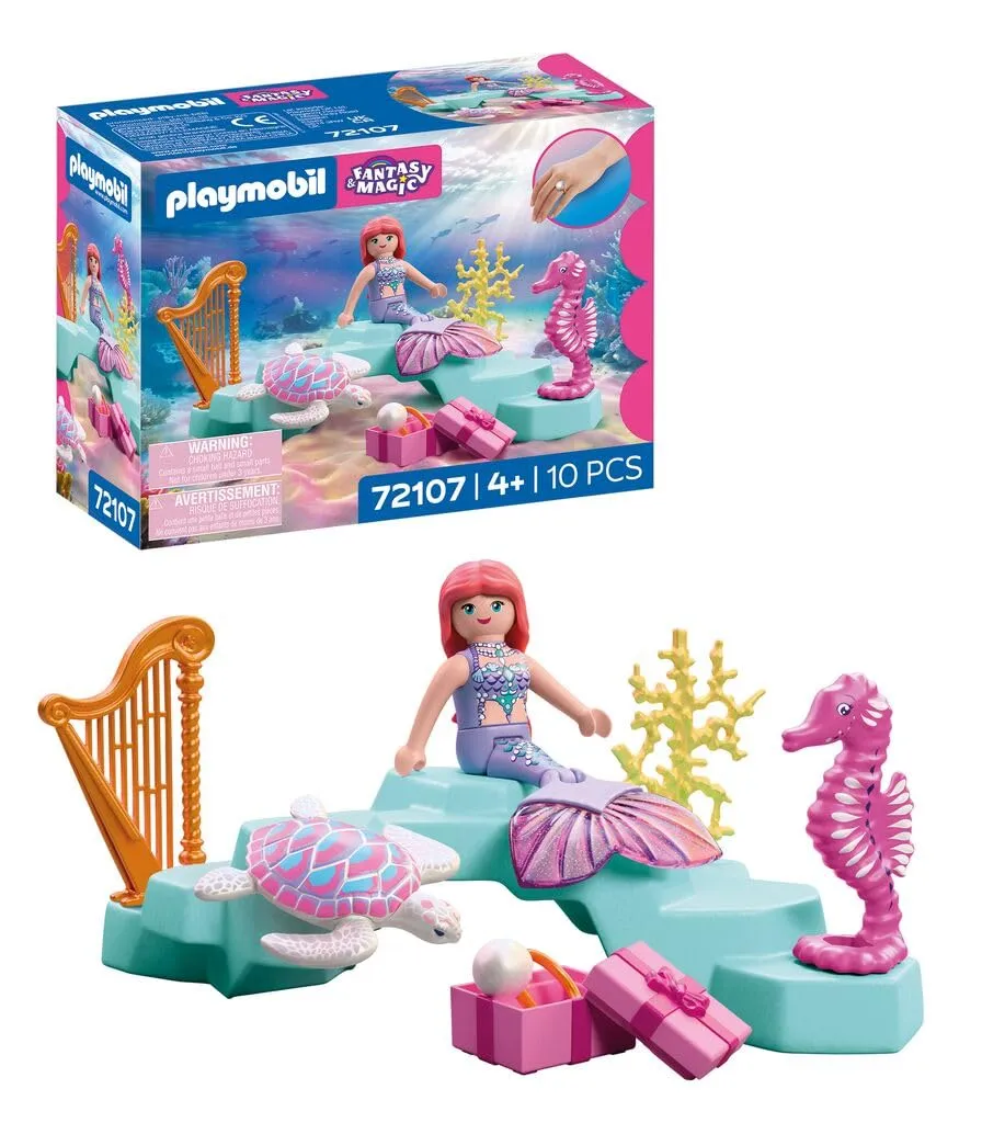 Playmobil Fantasy Magic 72107 sirena con regalo e arpa