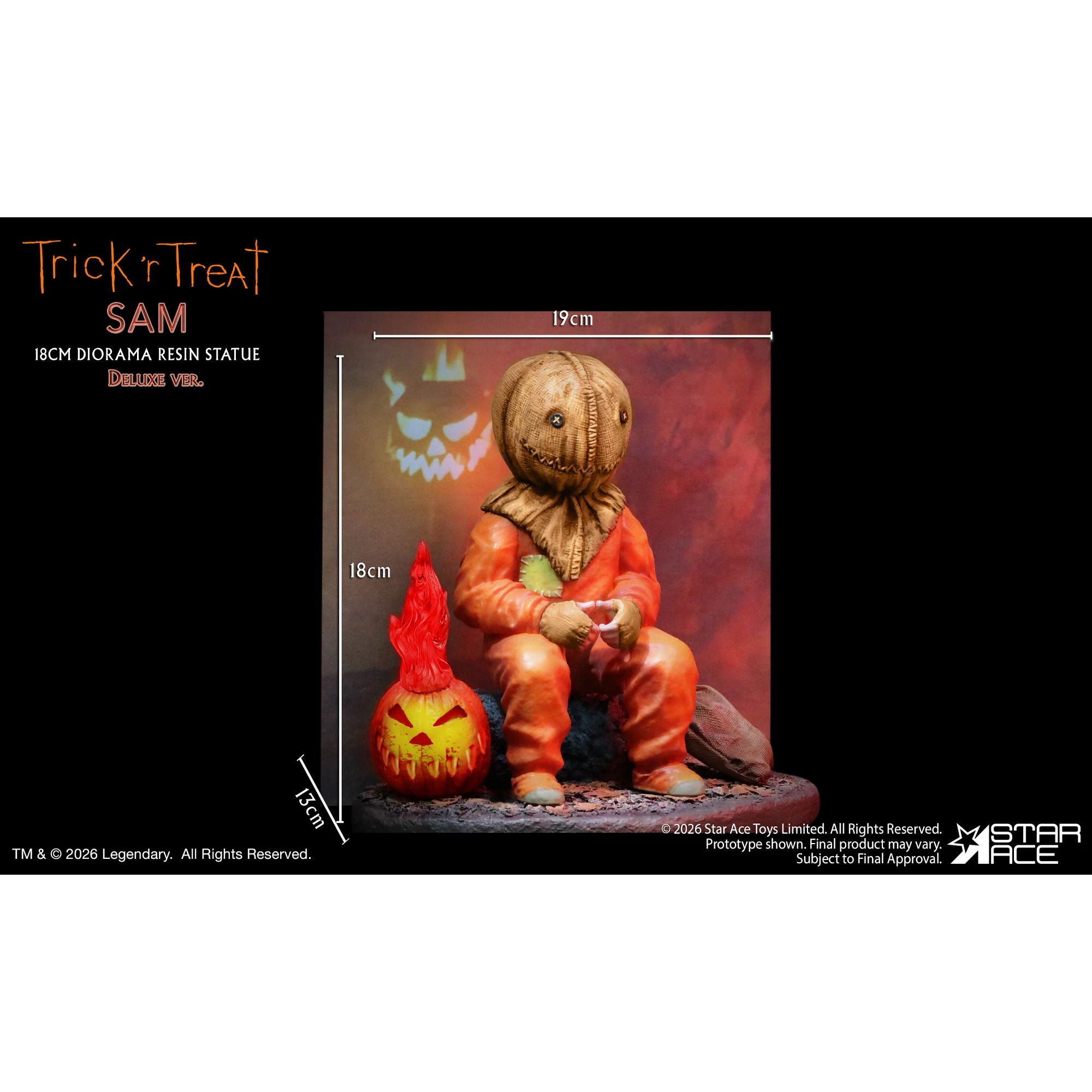 Star Ace Trick r Treat Sam statua resina 18 cm 2 teste