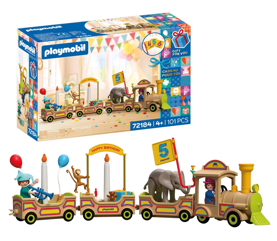 PLAYMOBIL Junior 72184 trenino di compleanno con animali