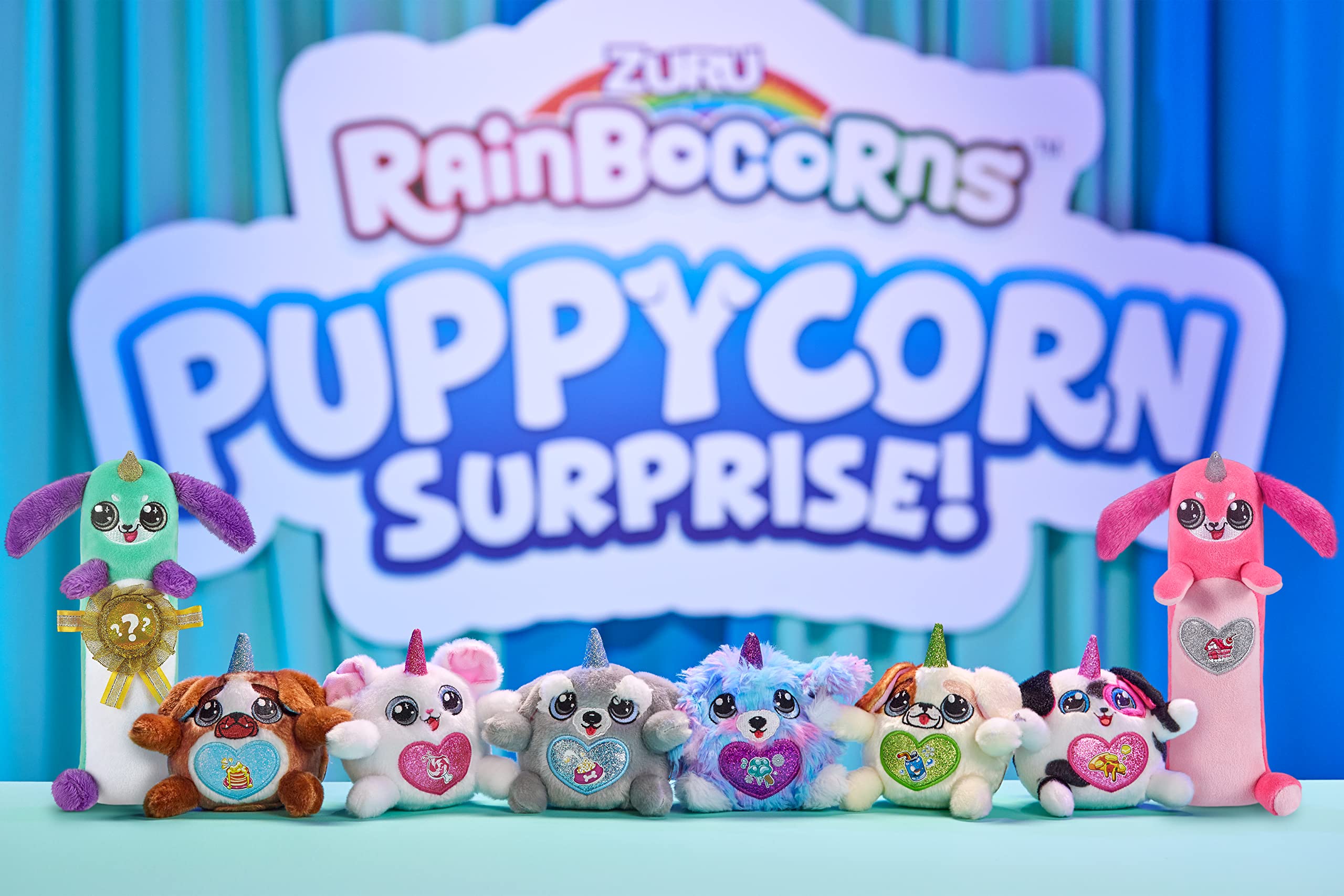 Rainbocorns Puppycorn Surprise Serie 2 cane salsiccia peluche 7 sorprese