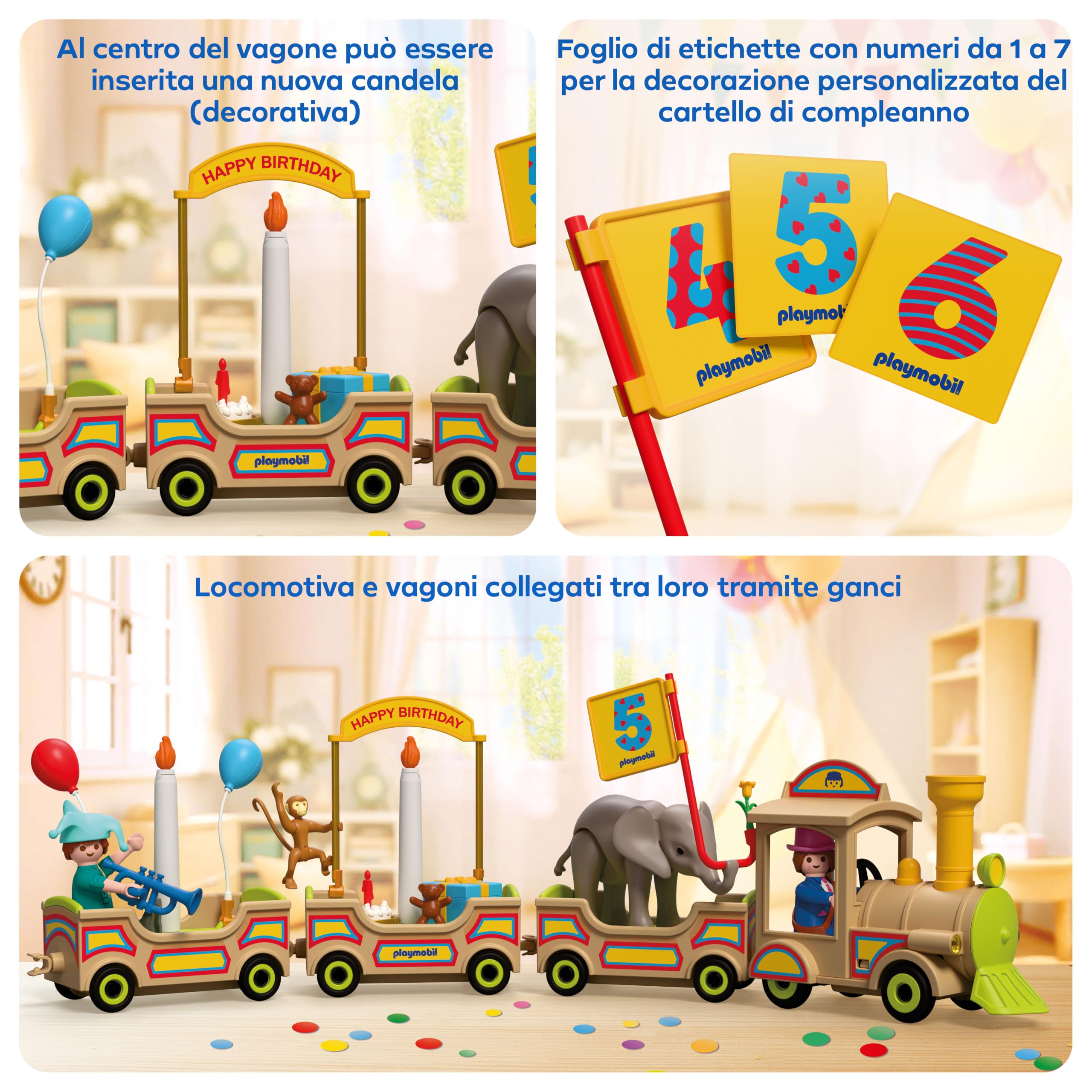 PLAYMOBIL Junior 72184 trenino di compleanno con animali